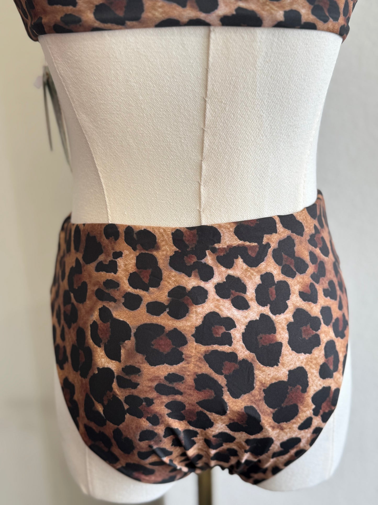 Envya - Hailey Cheetah Print High Waisted swim Bikini Bottoms