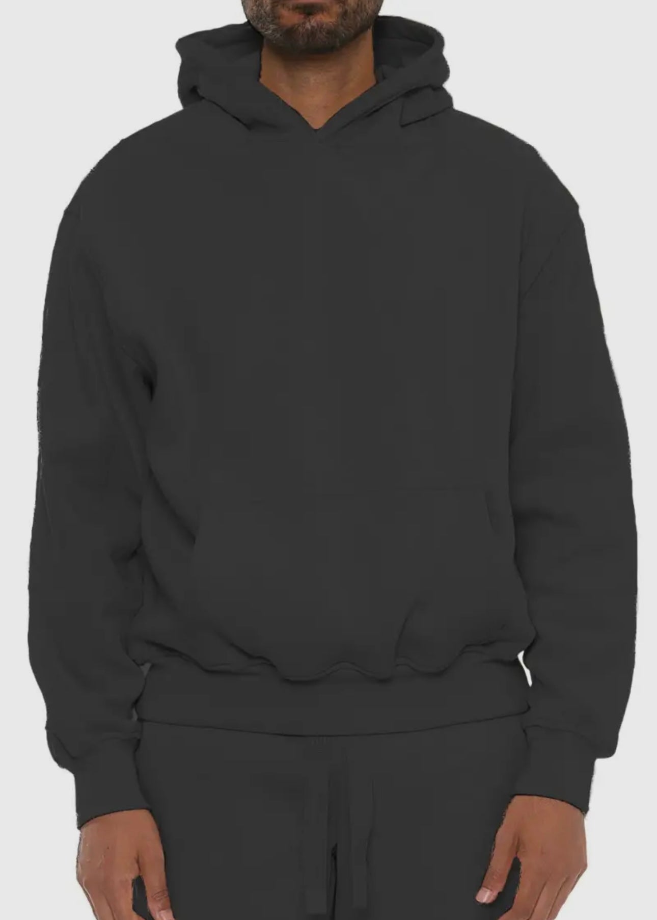 WEIV Men’s black pullover sweatshirt hoodie