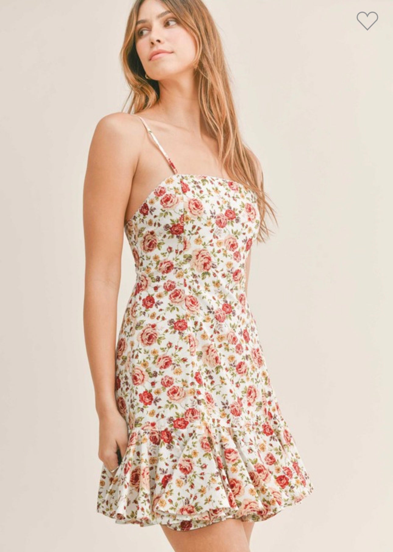 MABLE floral print bottom ruffle hem sleeveless dress