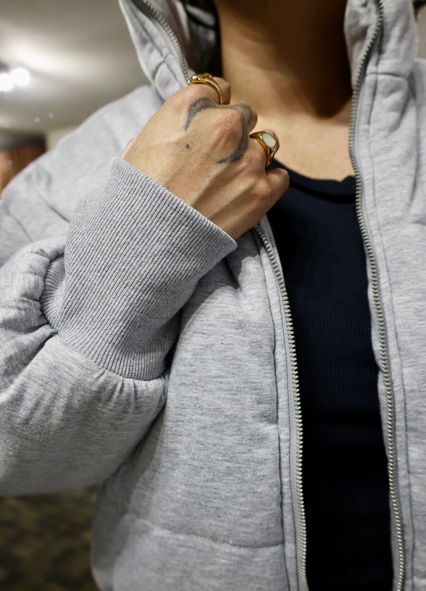 Sunday Edition Melange Jersey Puffer jacket