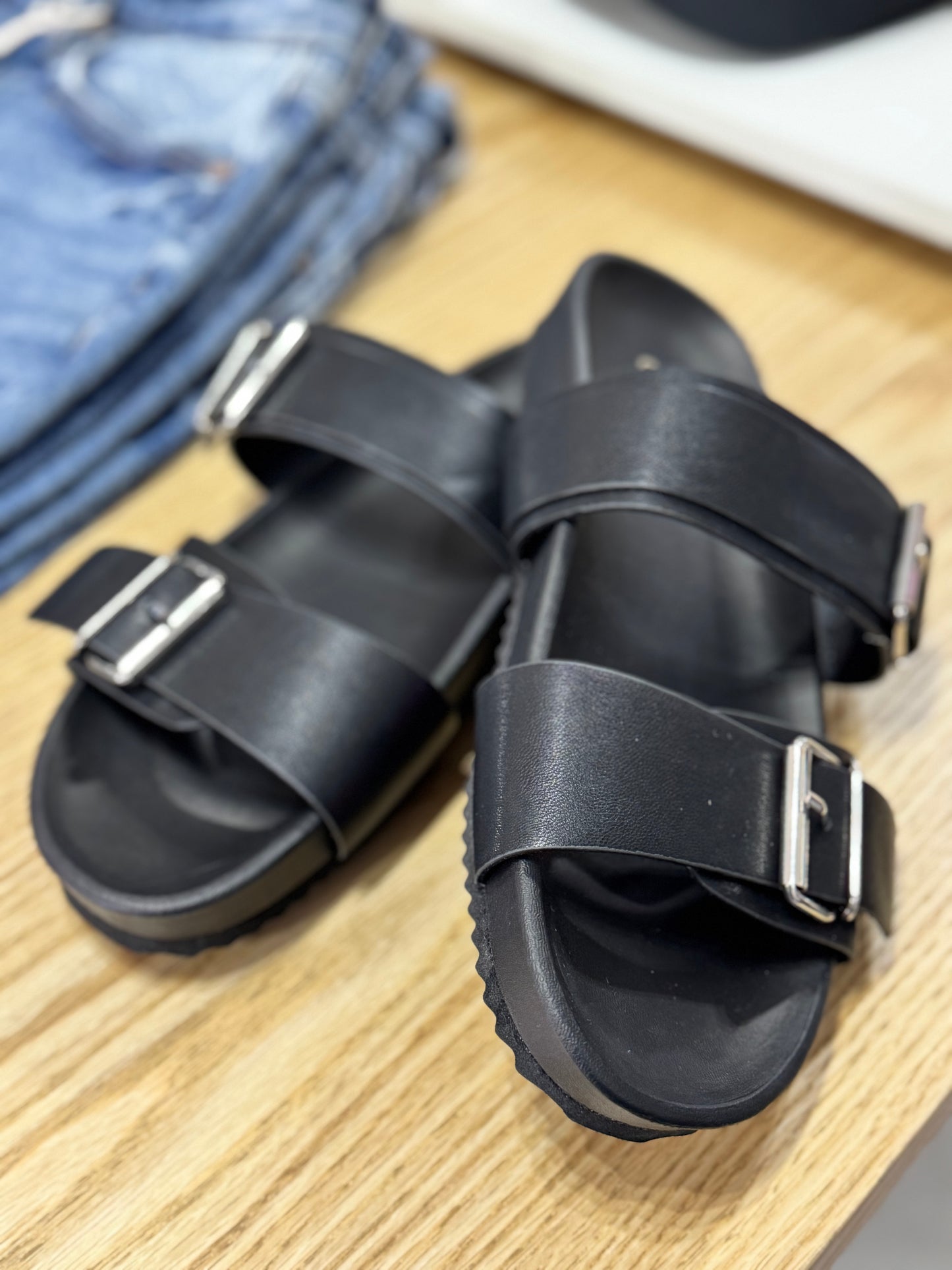 CCOCCI - ROUGE DOUBLE BUCKLE STRAP SLIDE SANDAL