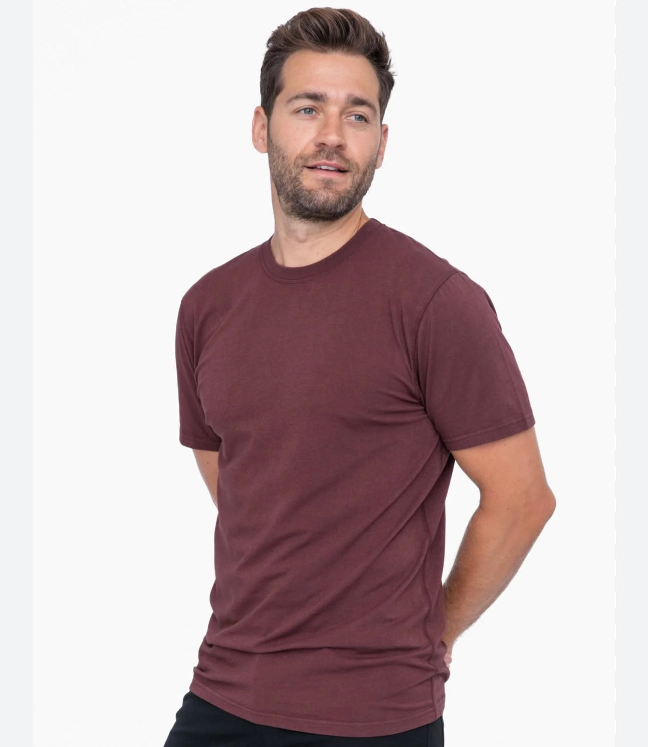 Men’s Mono B burgundy Pima cotton short sleeve tee