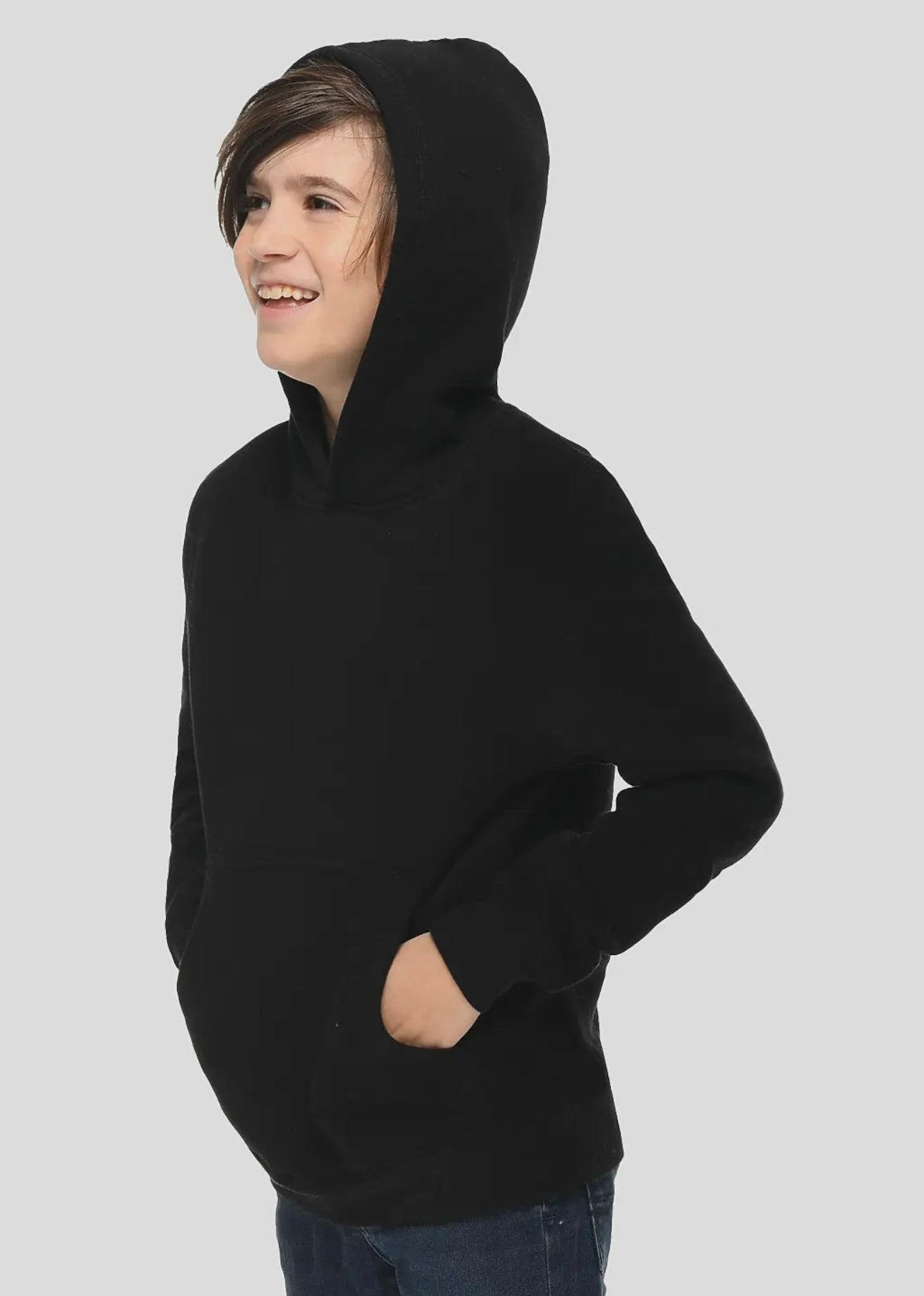 Youth black pullover hoodie