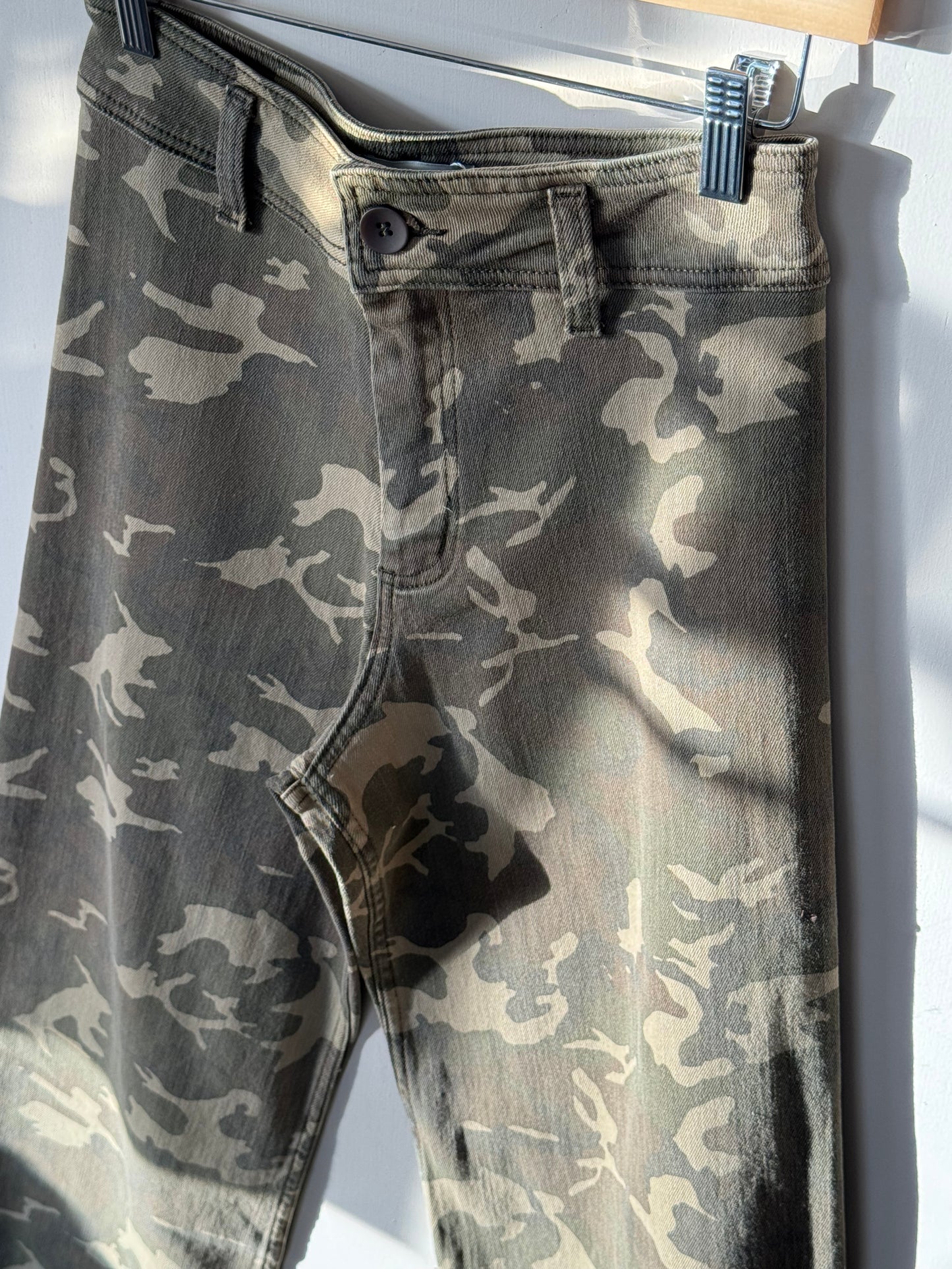 Miou Muse - Camo Print Stretch Pants 98% Cotton
