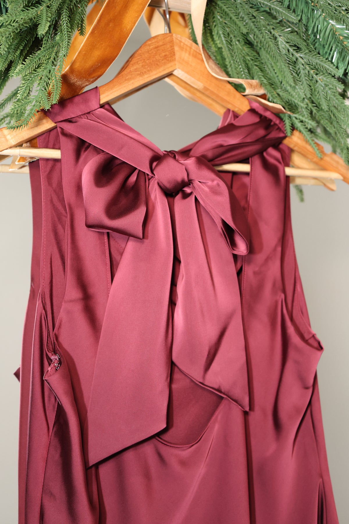 We Have Tonight cowl neck fitted tie back mini dress