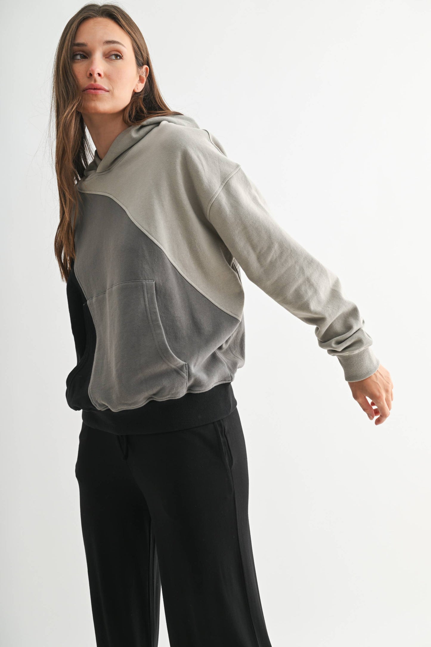 Mono B - Cozy Color Fade Stripe Hoodie