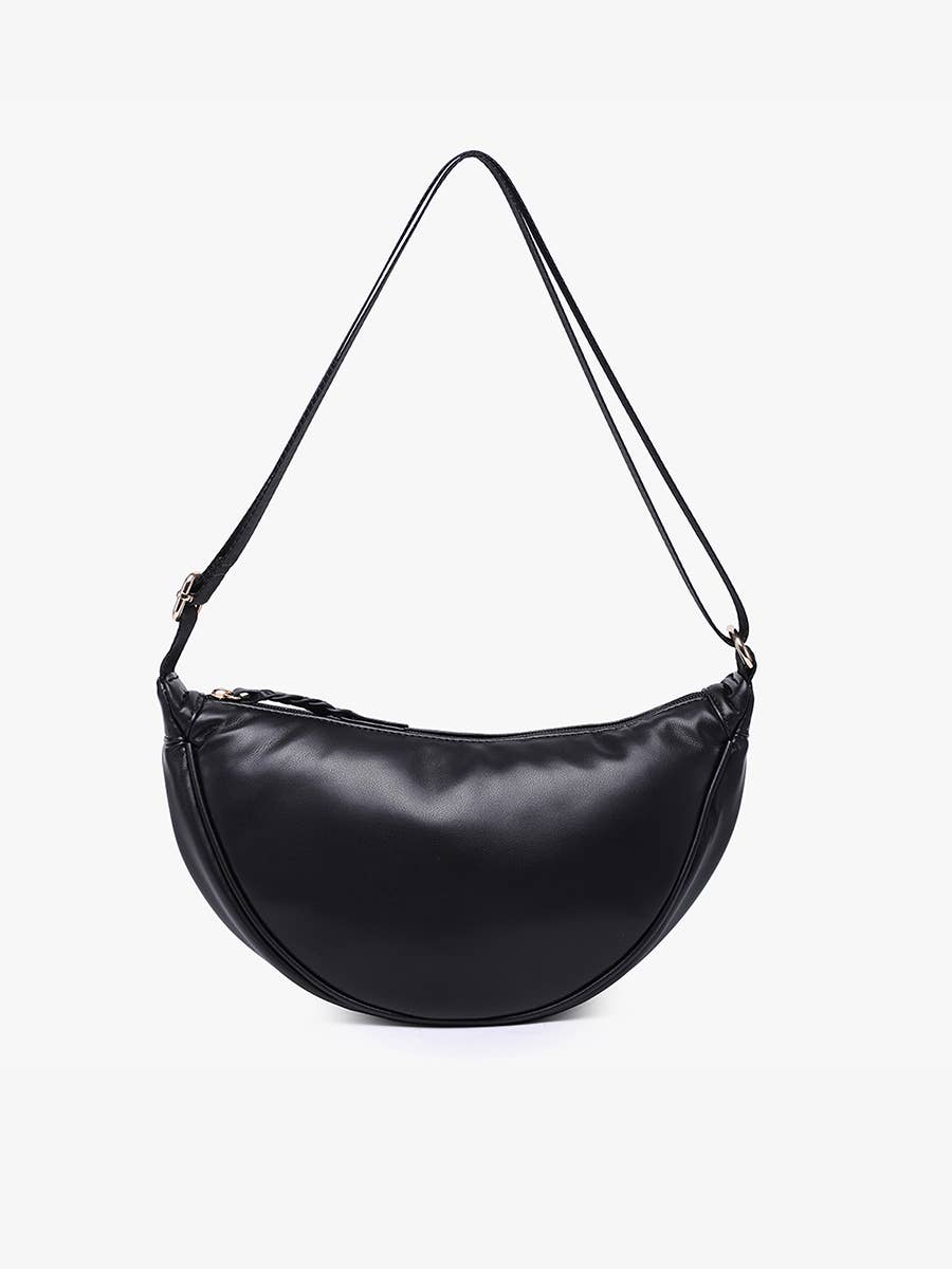 Jen & Co. Rosalie Small Banana Sling Bag w/ Braided Zipper