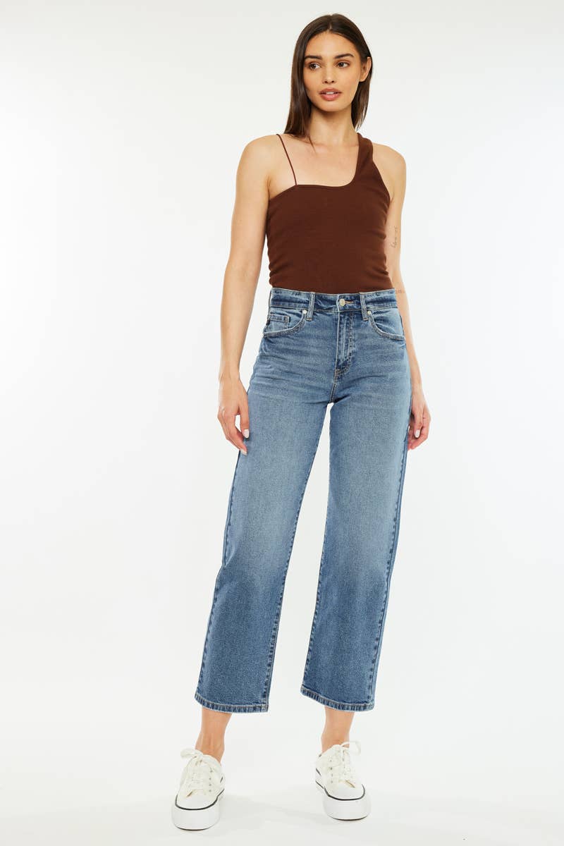 Kan Can USA - OPEN PACK HIGH RISE TRUE STRAIGHT JEANS Crop