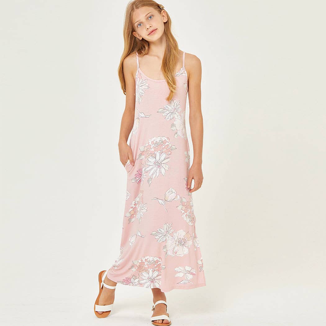 Good Girl - Floral Sleeveless Maxi Cami Dress