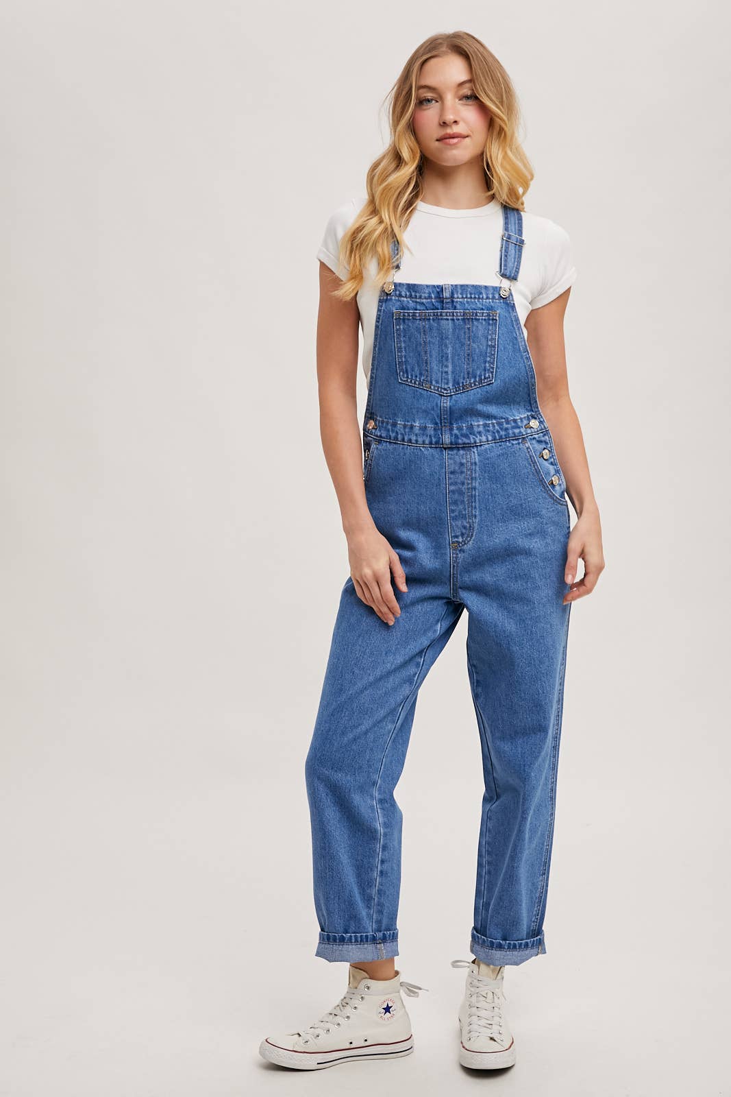 Bluivy - DENIM STRAIGHT LEG OVERALLS JUMPSUIT