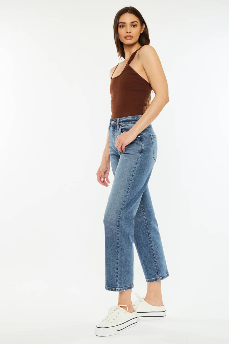 Kan Can USA - OPEN PACK HIGH RISE TRUE STRAIGHT JEANS Crop
