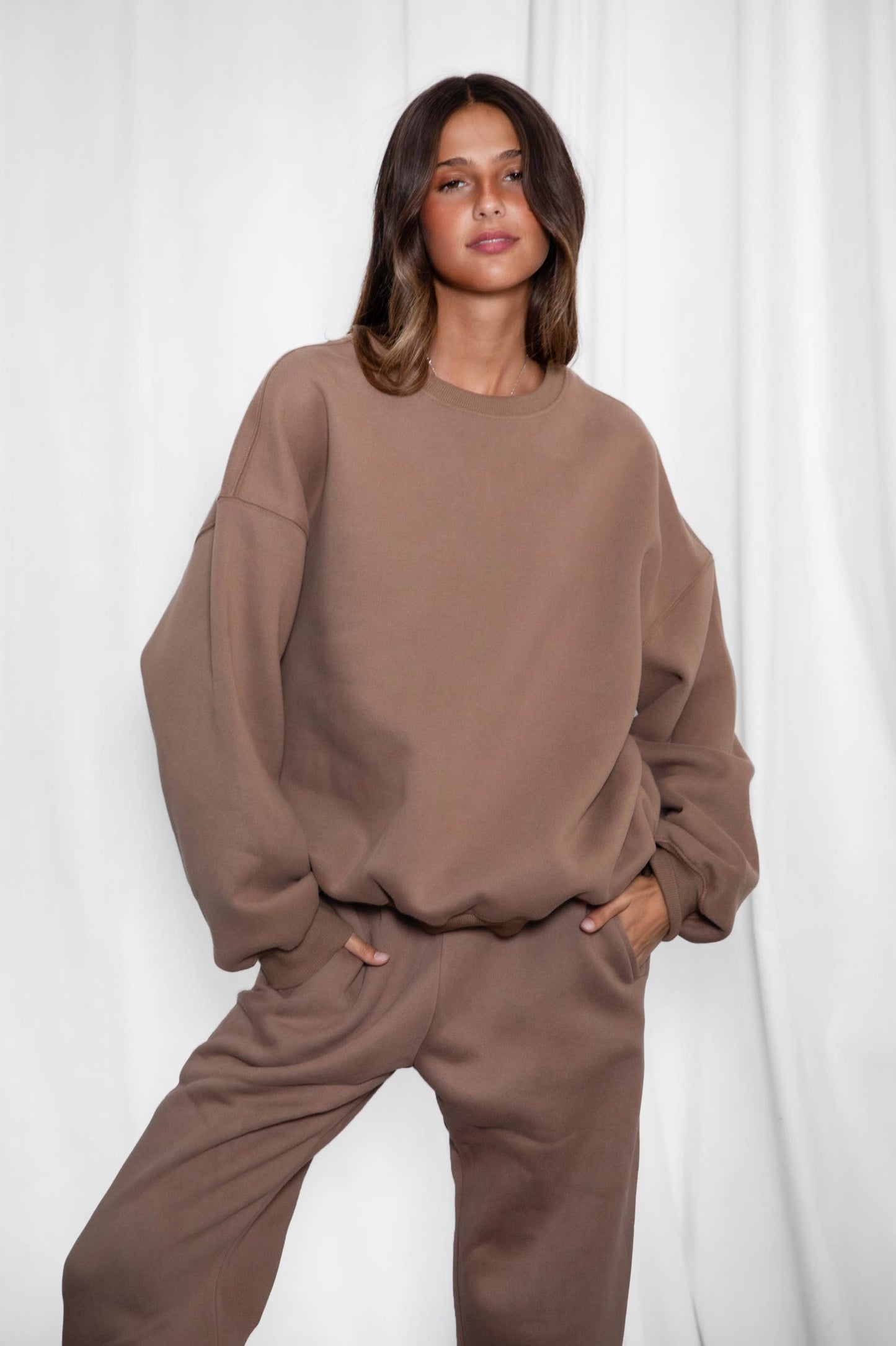 TICTOC - VARSITY Fleece Crew Neck Pullover Sweatshirt