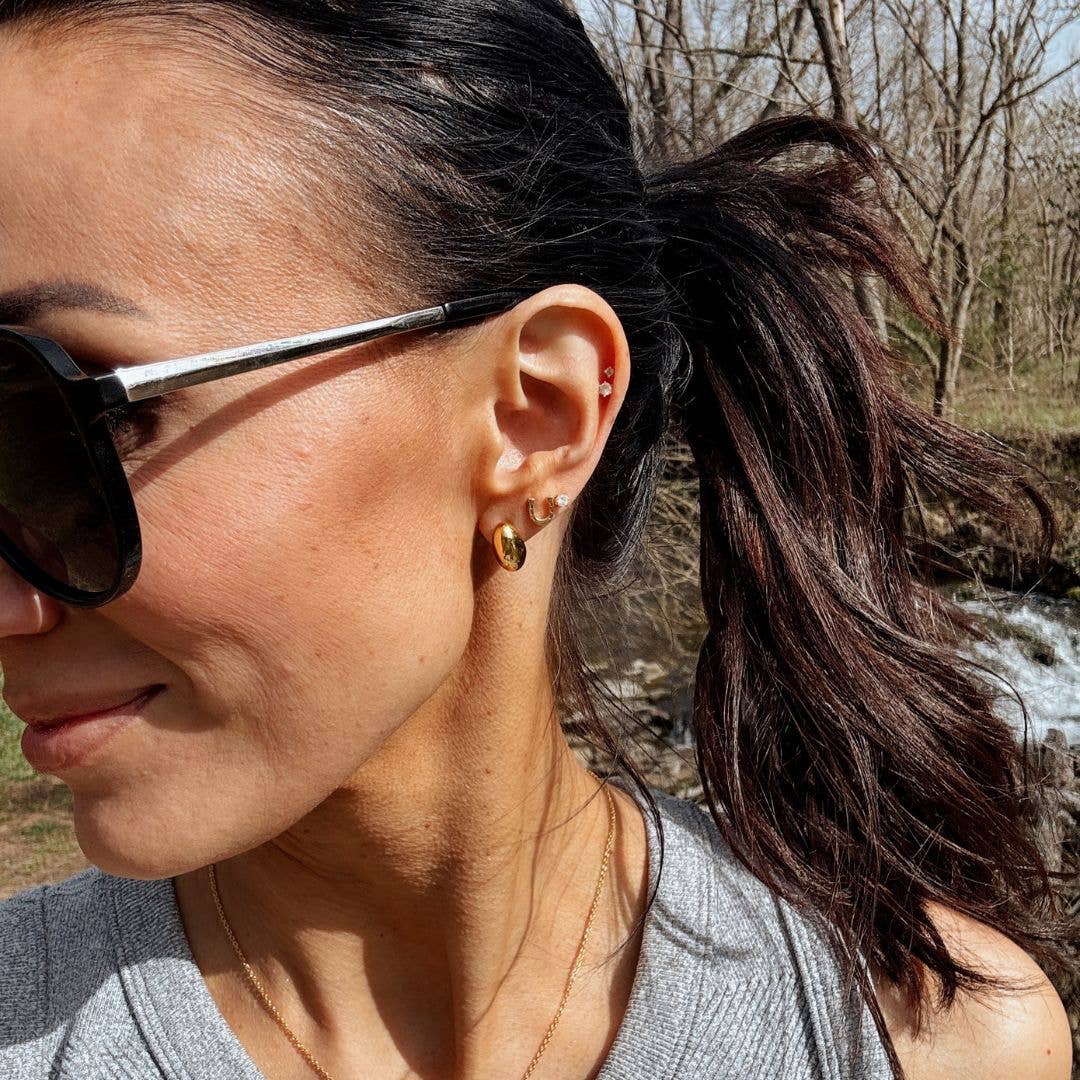 Nickel and Suede - Gold Dome Stud earrings