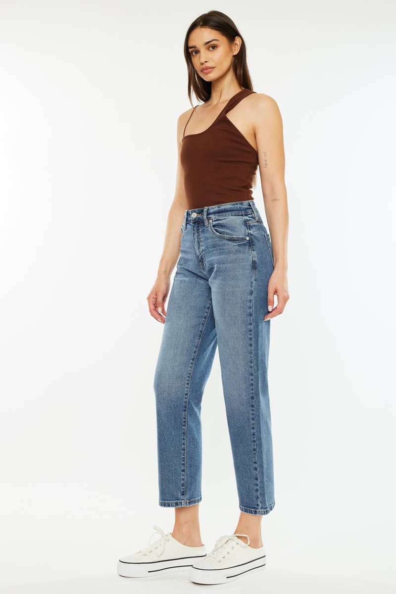 Kan Can USA - OPEN PACK HIGH RISE TRUE STRAIGHT JEANS Crop
