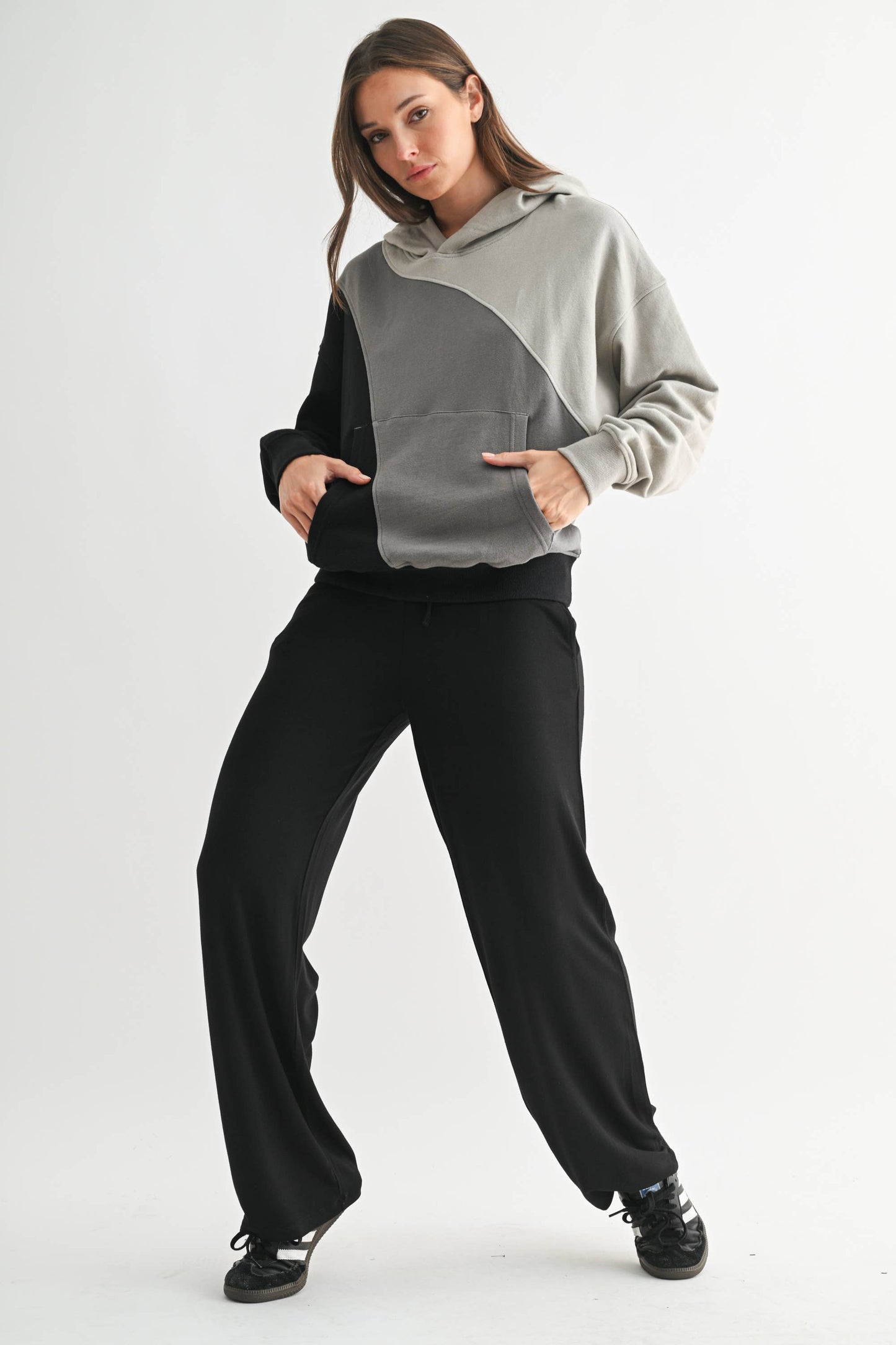 Mono B - Cozy Color Fade Stripe Hoodie