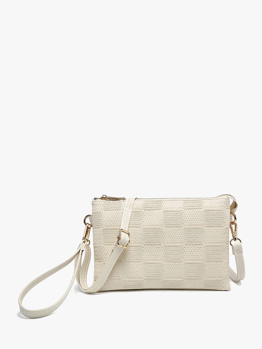 Jen & Co. - Izzy Large Checker Crossbody w/ Vegan Leather Strap