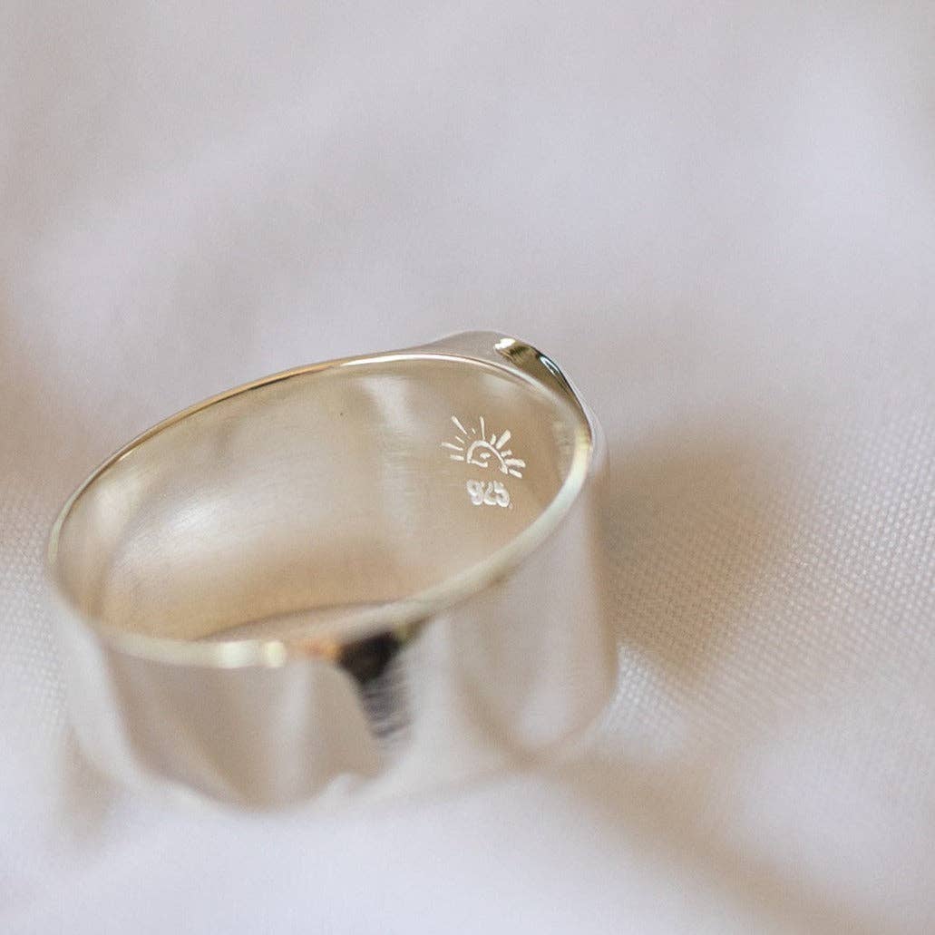 The Salty Gem - Blue Bold Sea Glass Band (Handmade)