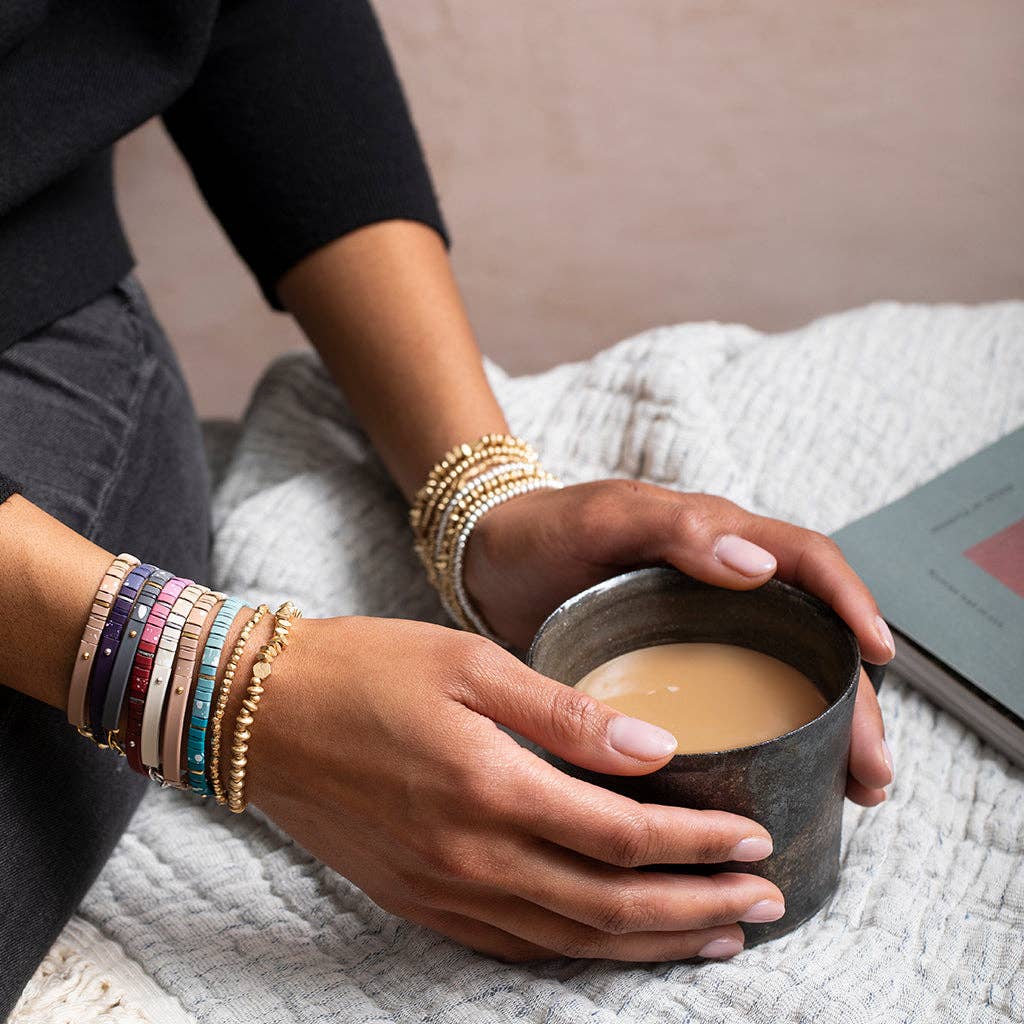 Scout Curated Wears - Mini Metal Stacking Bracelet - Mixed Beads Gold