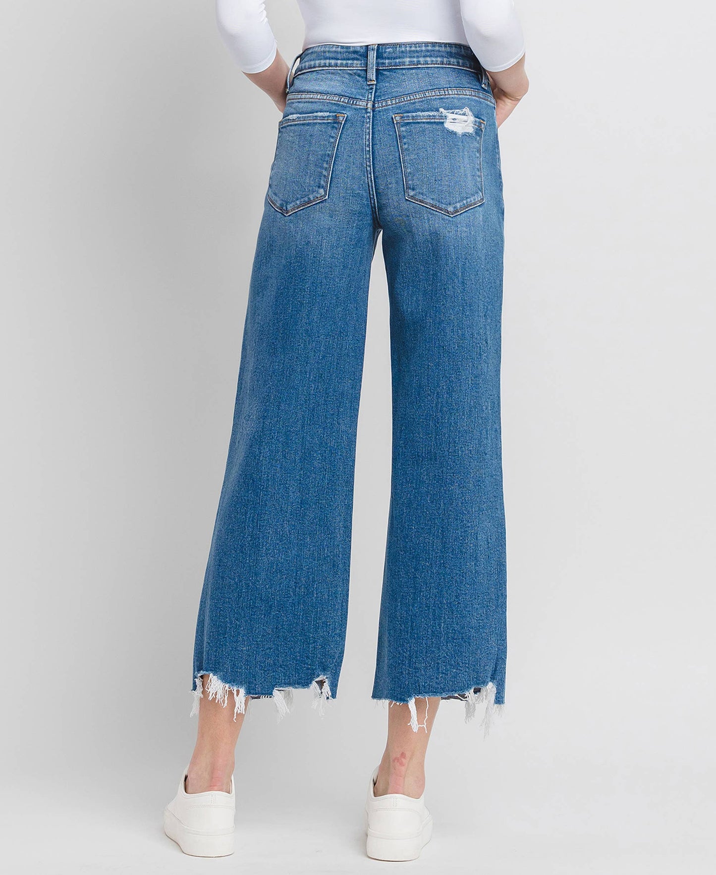 FLYING MONKEY - HIGH RISE CROP WIDE LEG JEANS