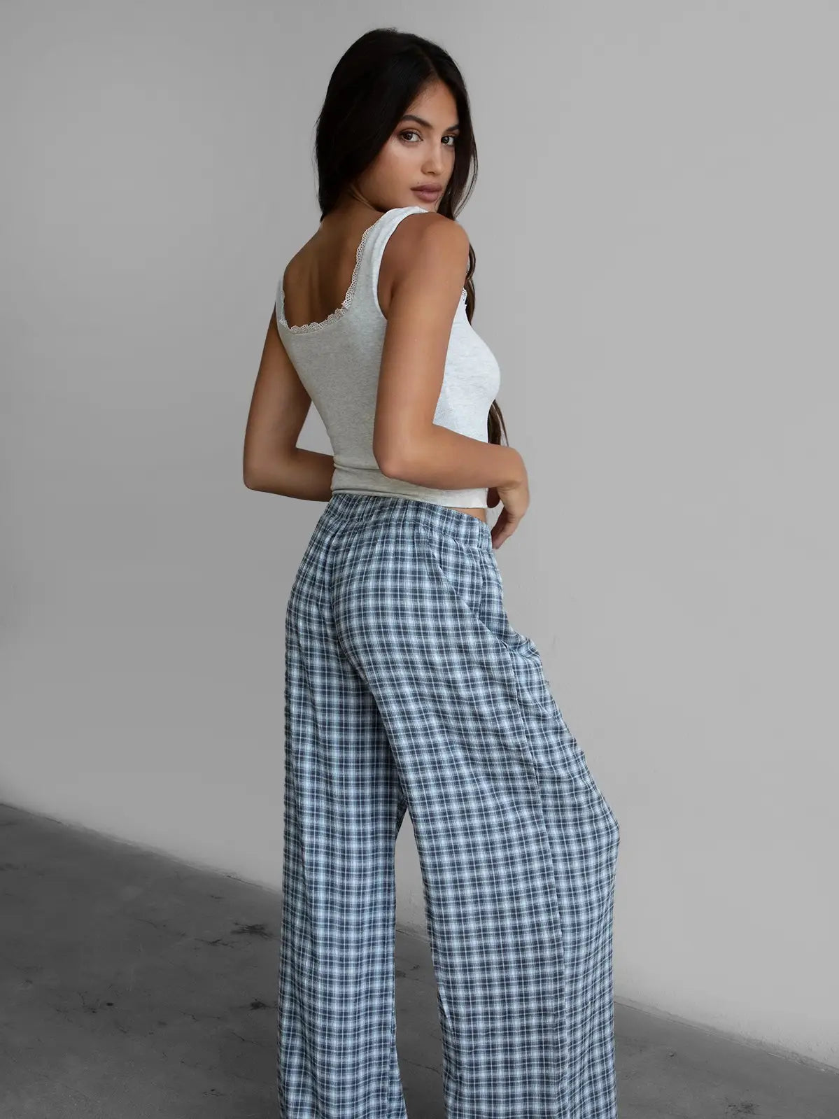 TICTOC Dillon plaid drawstring pant