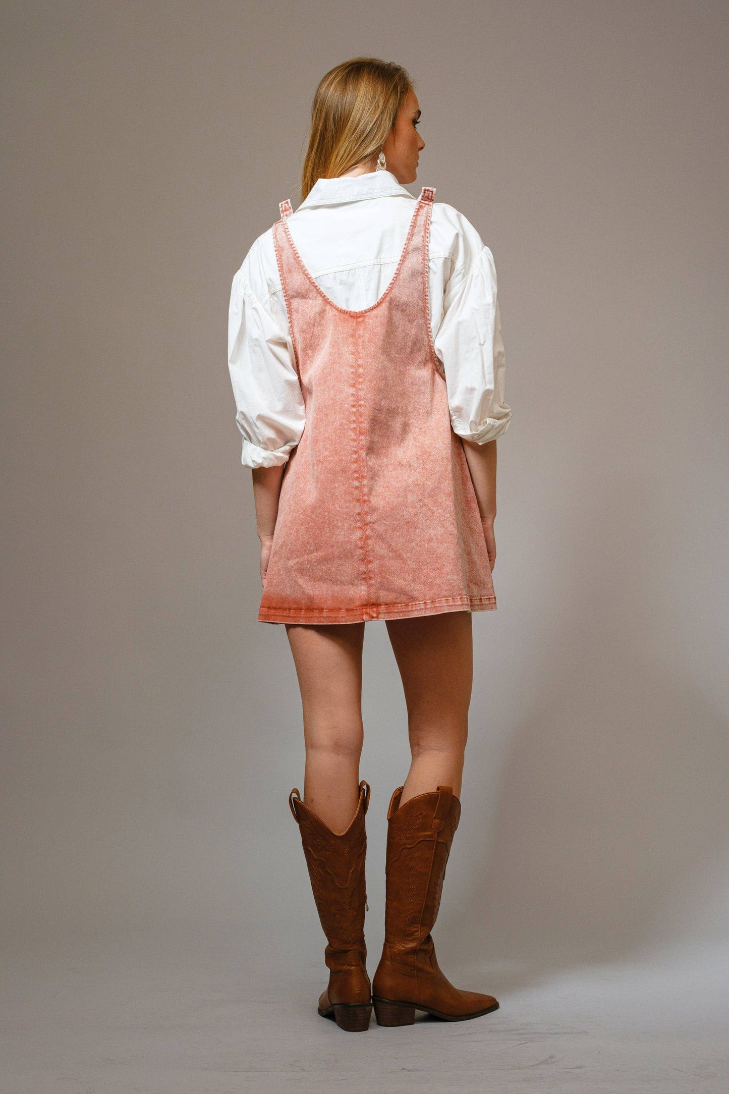 Blue B - Garment Washed Denim Overall Dress