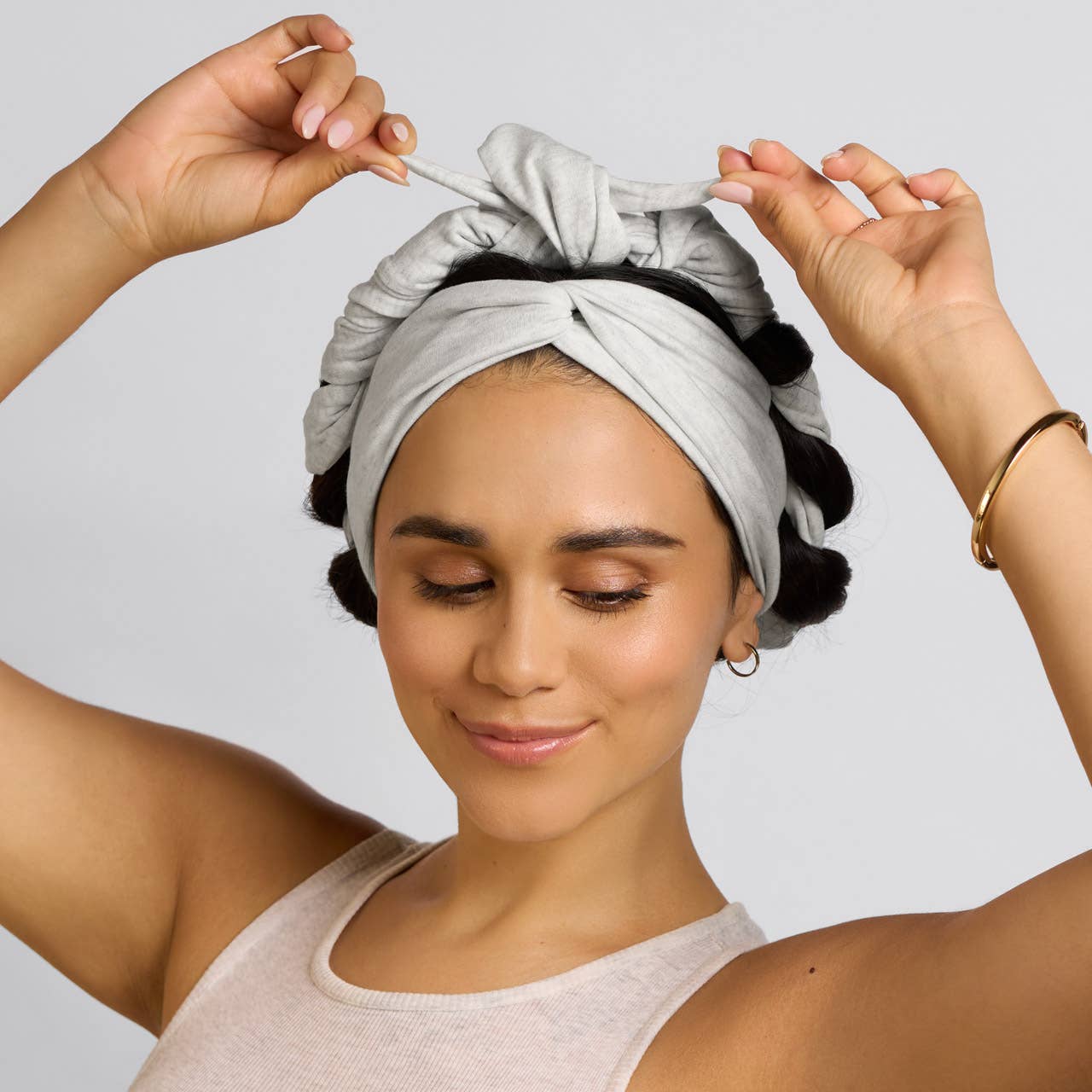 KITSCH - Set & Flow Heatless Curling Headband - Heather Gray