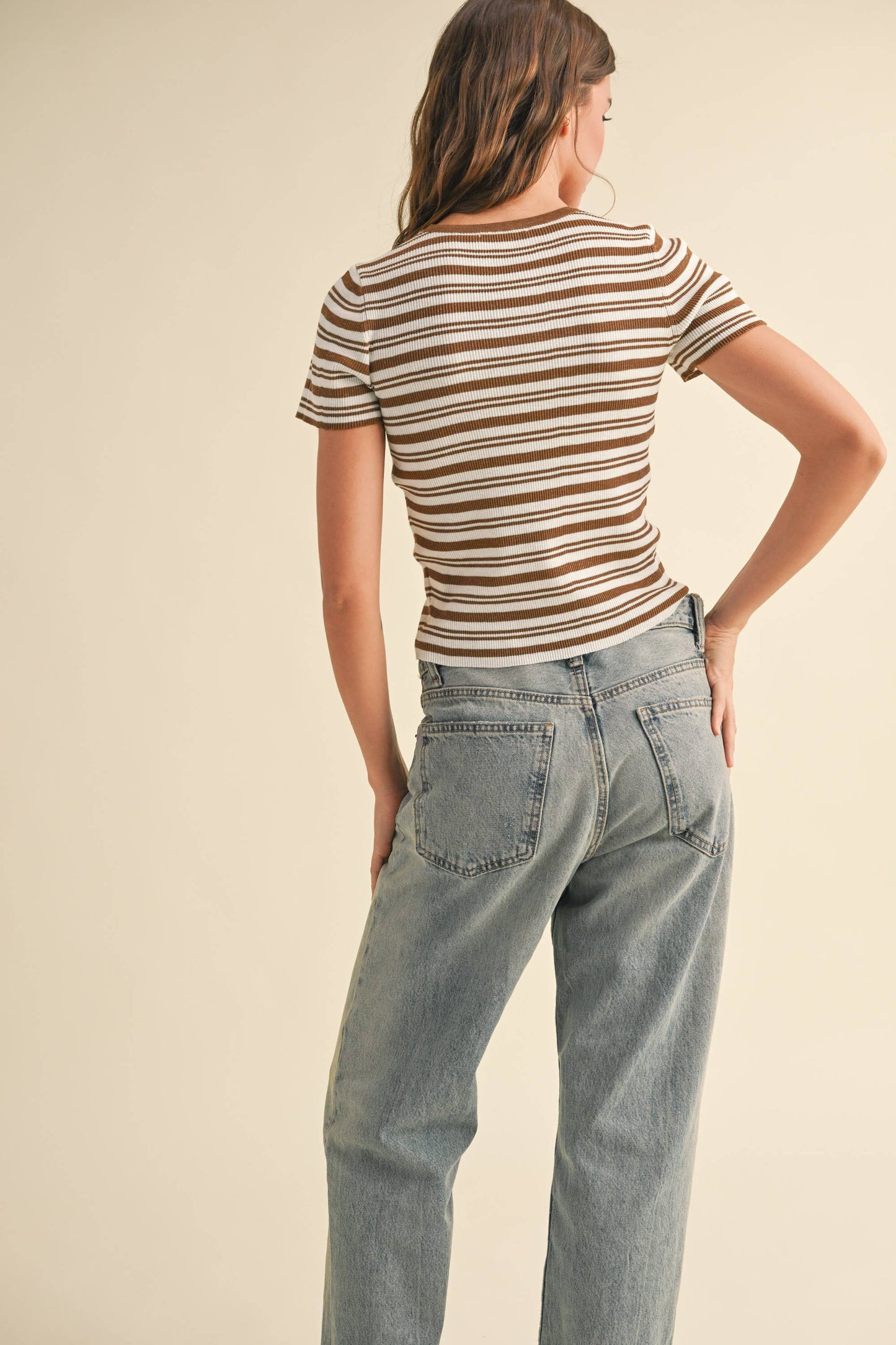 MIOU MUSE - STRIPED KNITTED TOP