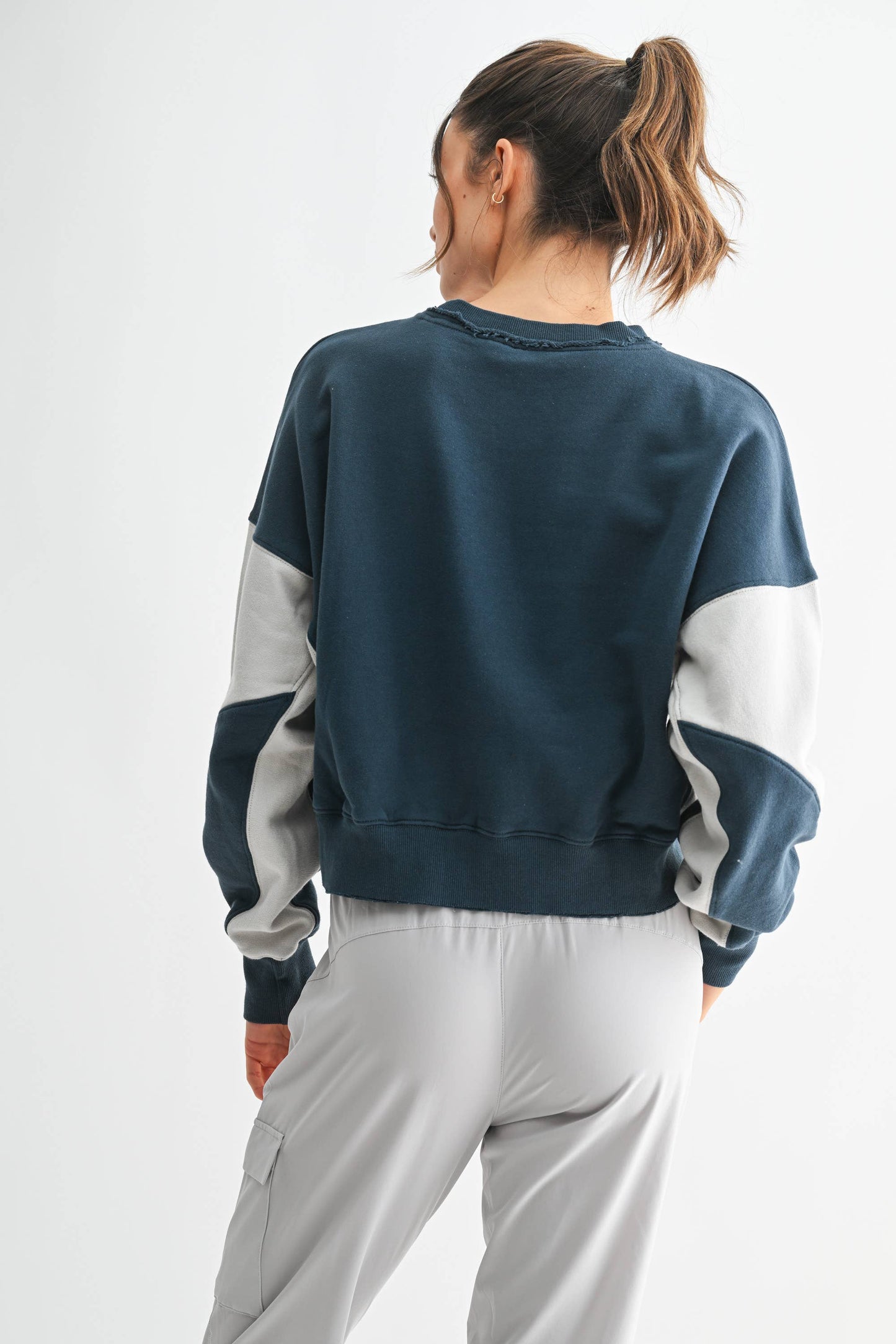 Mono B - Vintage Vibes Color Block Sweatshirt
