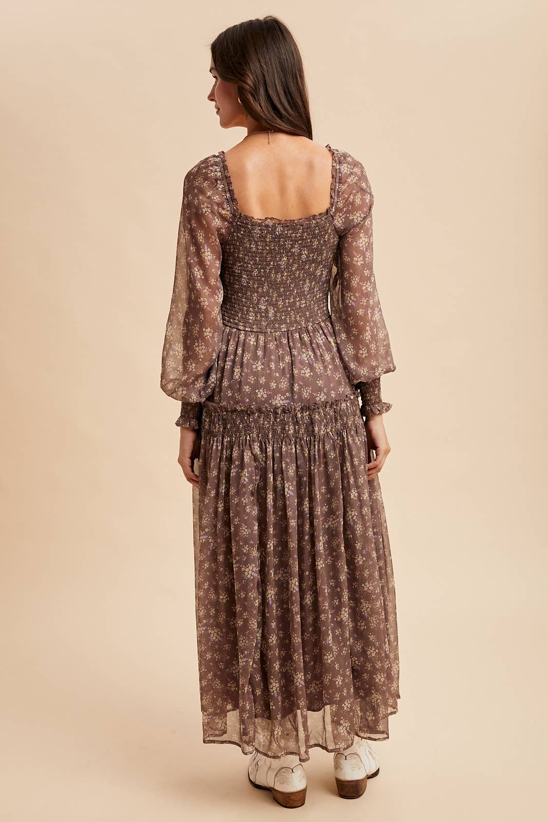 In Loom - SMOCKED FLORAL MAXI DRESS