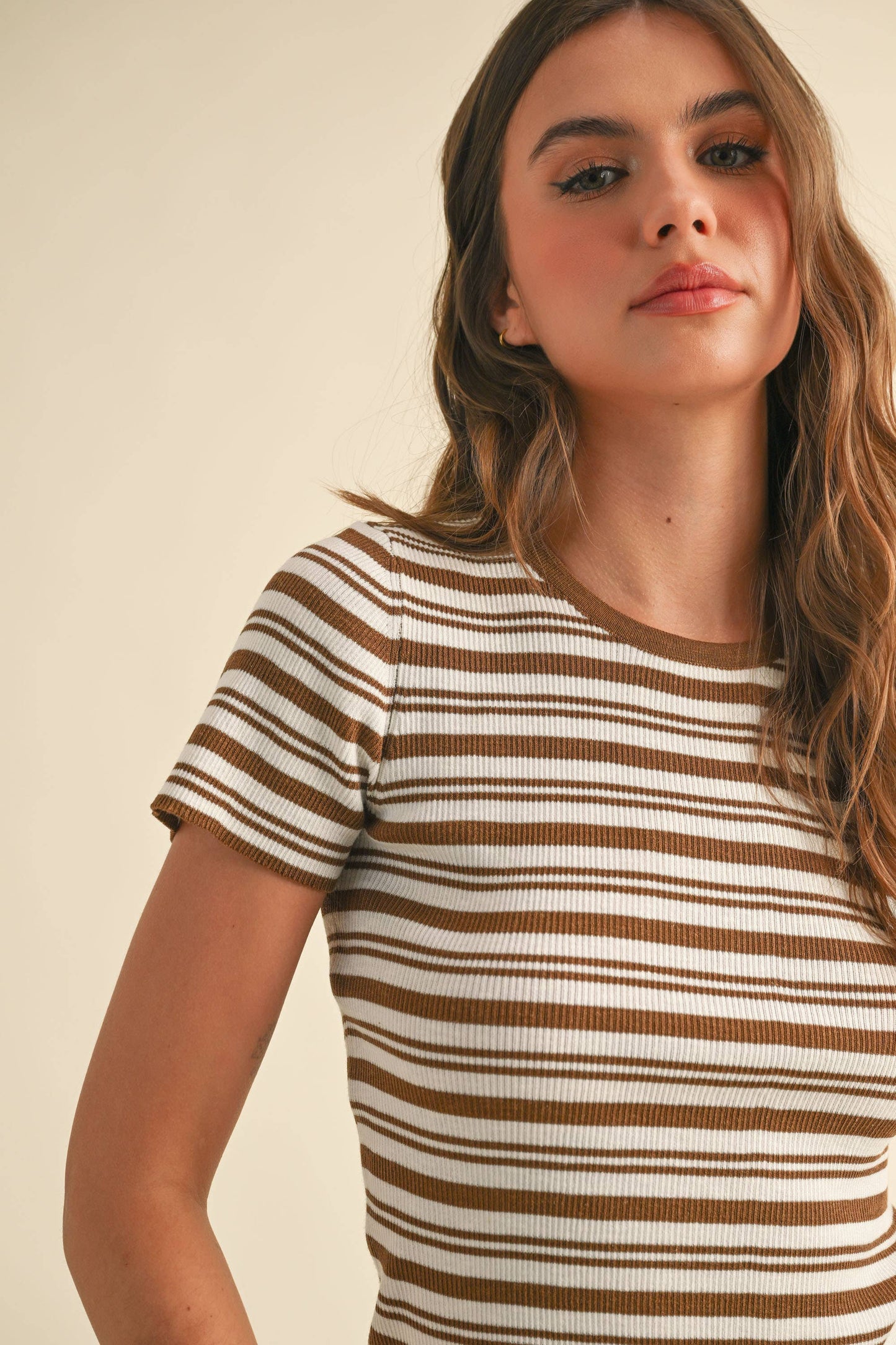 MIOU MUSE - STRIPED KNITTED TOP