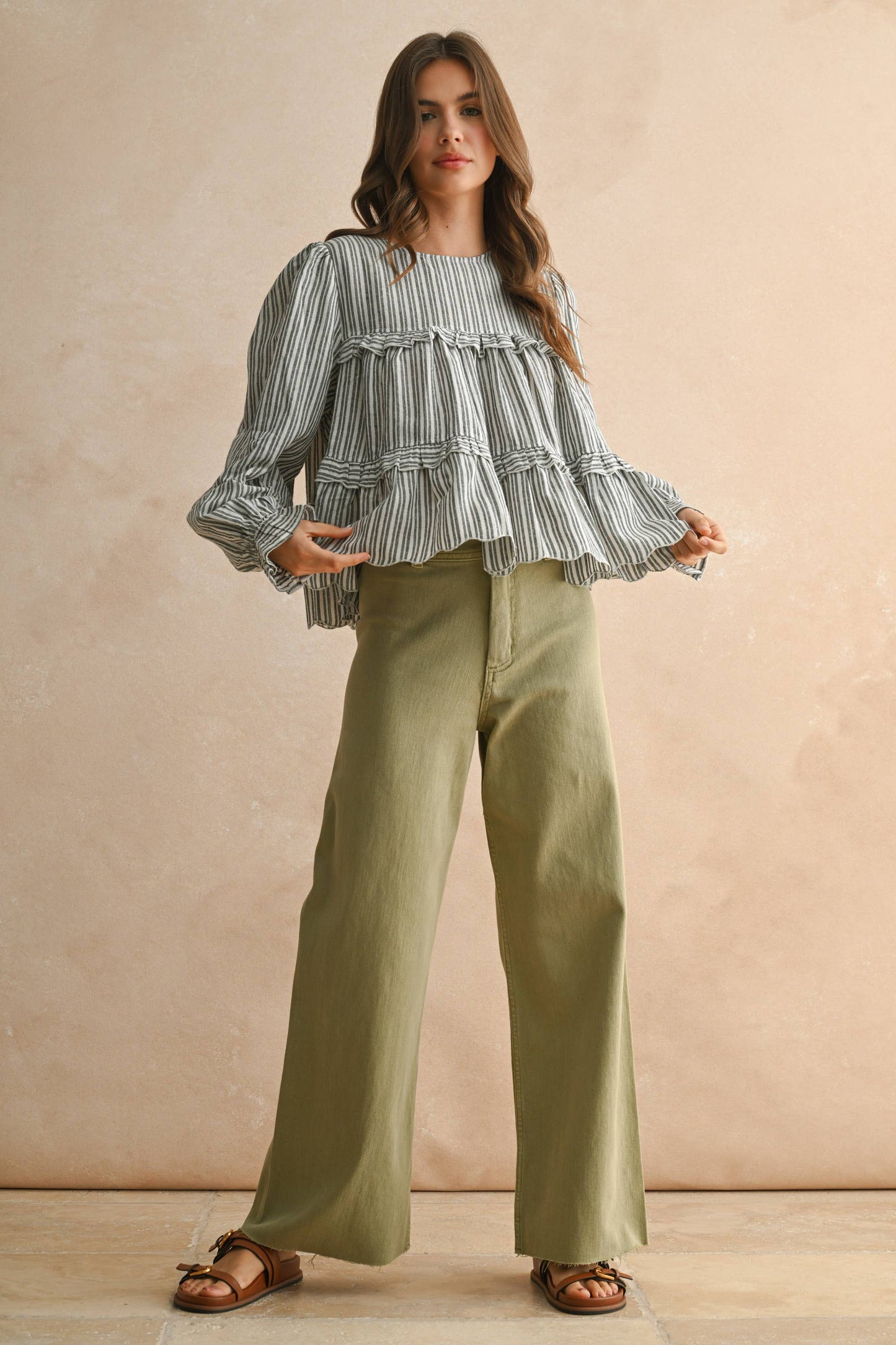 MIOU MUSE - STRAIGHT WIDE LEG DENIM PANTS