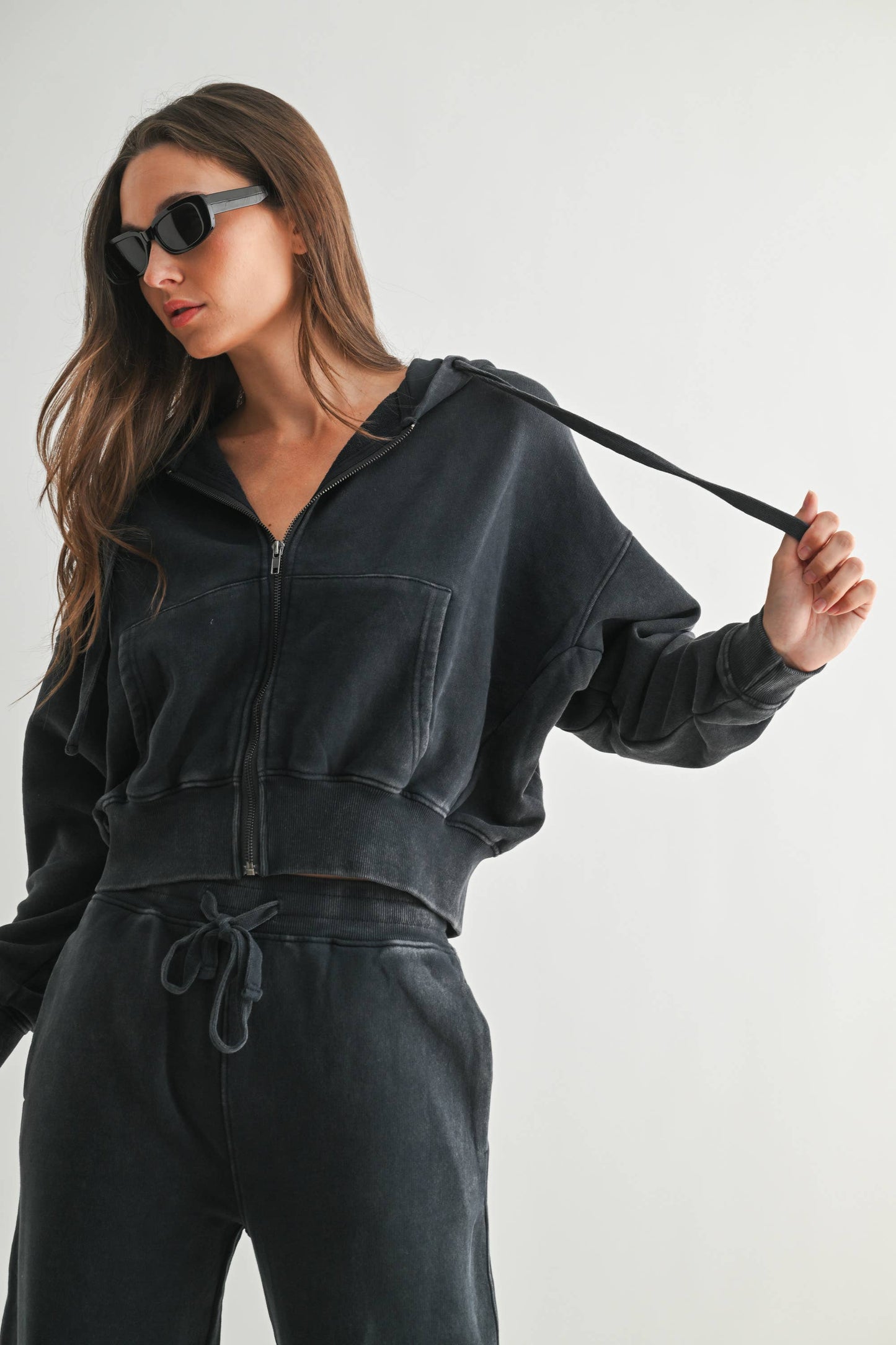 Mono B - Urban Ease Mineral Wash Hoodie Jacket