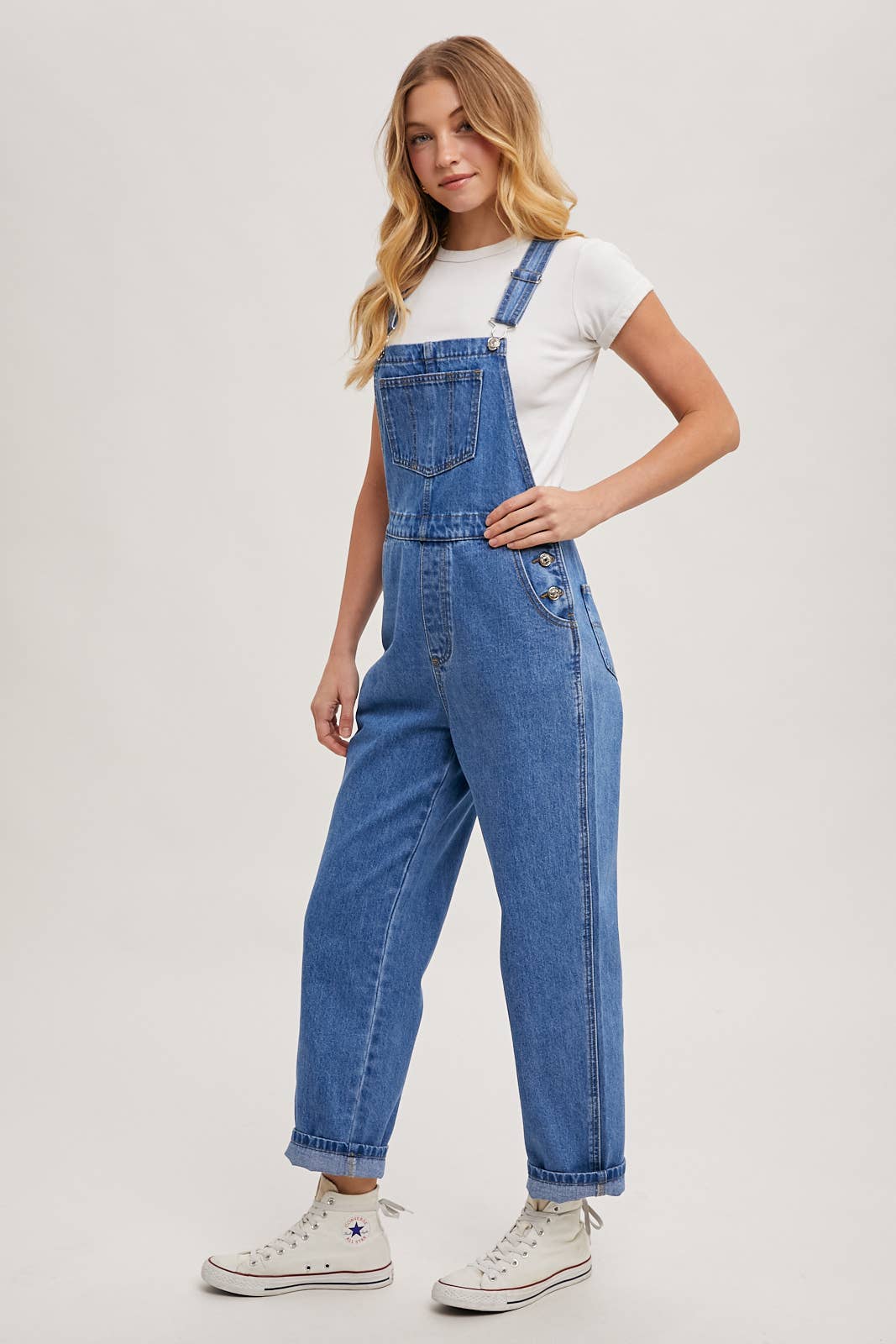 Bluivy - DENIM STRAIGHT LEG OVERALLS JUMPSUIT