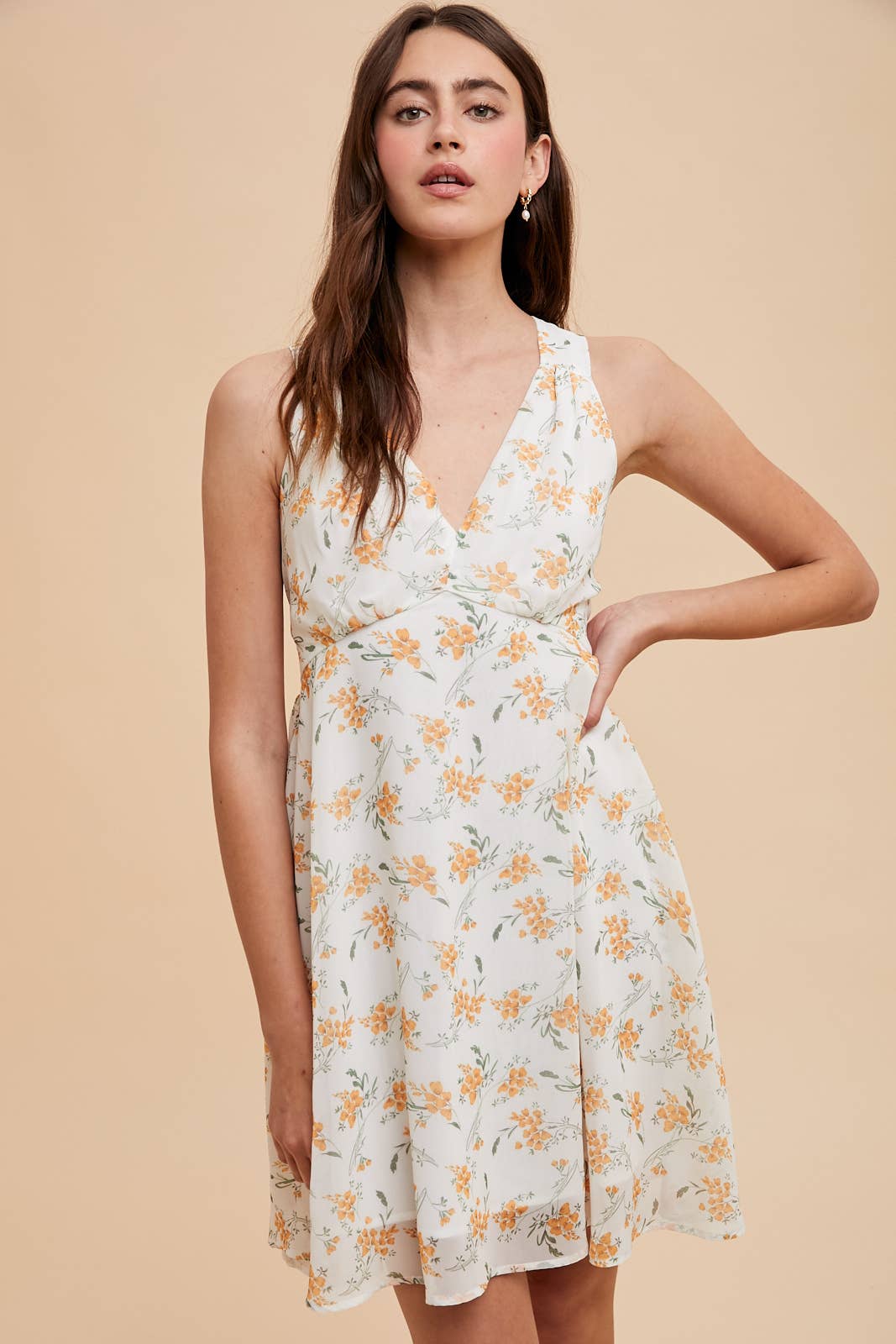 In Loom - FLORAL V NECK SLEEVELESS MINI