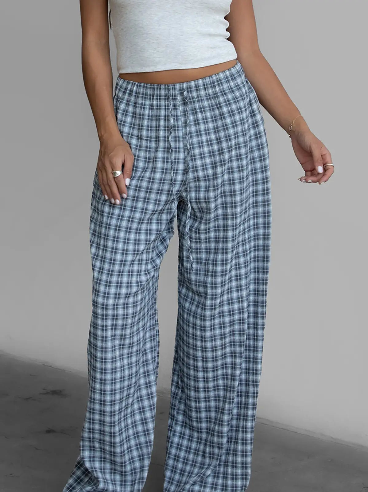 TICTOC Dillon plaid drawstring pant