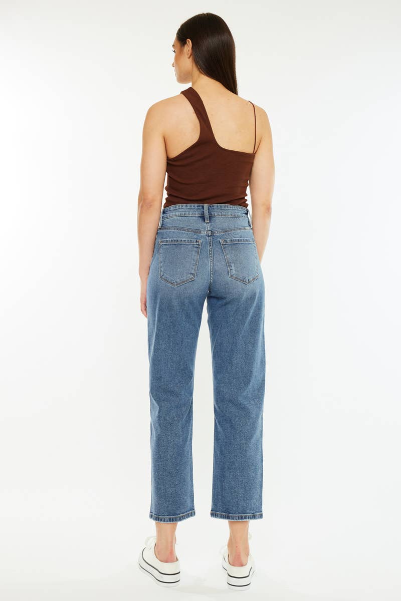 Kan Can USA - OPEN PACK HIGH RISE TRUE STRAIGHT JEANS Crop