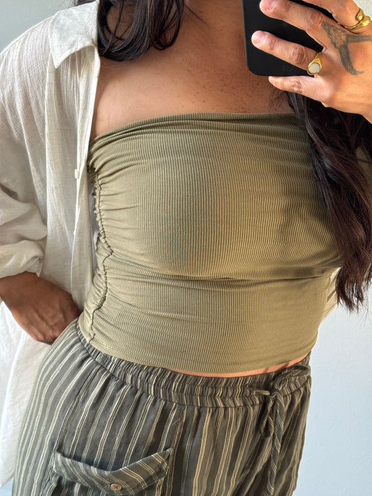 Be Cool - Jersey Material Ruched Tube Top