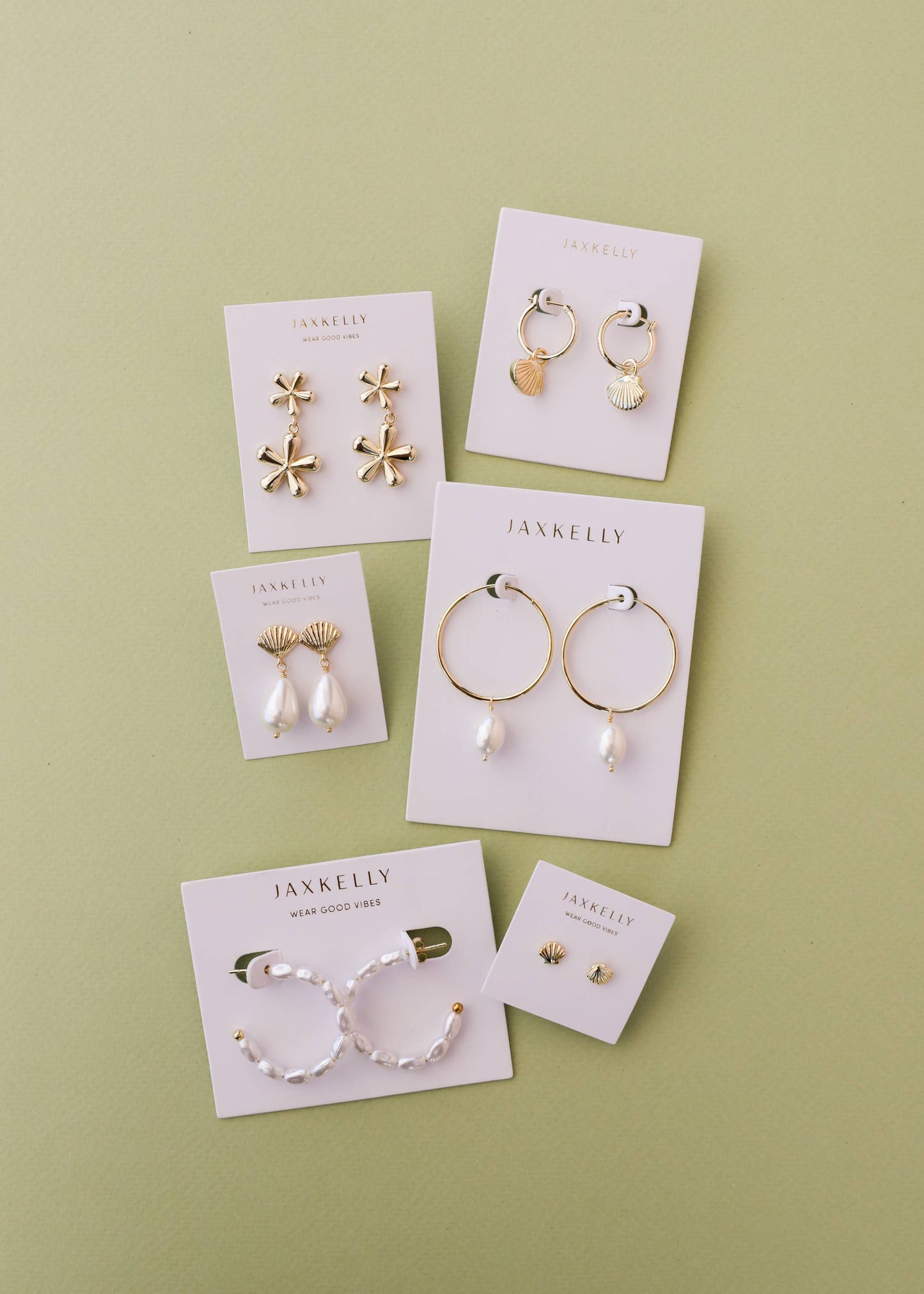 JaxKelly - Multi Pearl Hoop Earrings