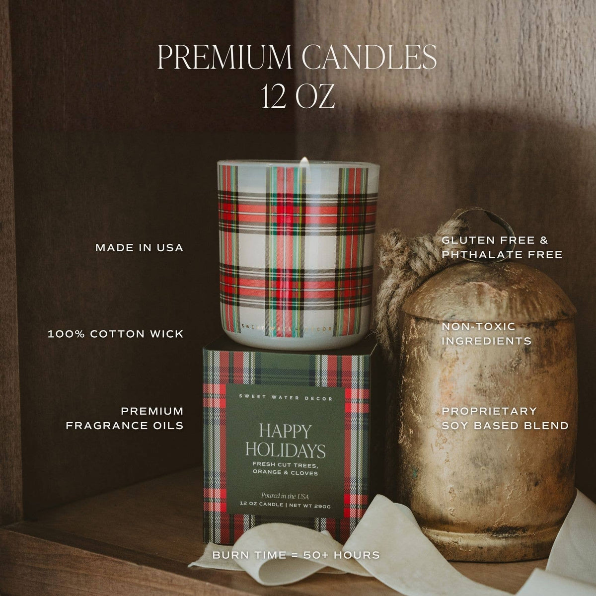 Sweet Water Decor - *NEW* Fraser Fir 12 oz Boxed Soy Candle - Christmas Decor
