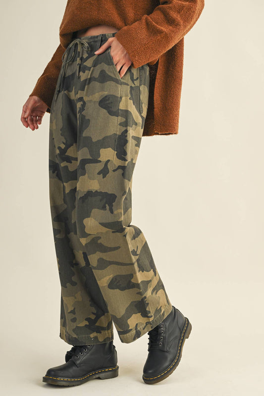 Mustard Seed - FRONT TIE CAMO PANTS