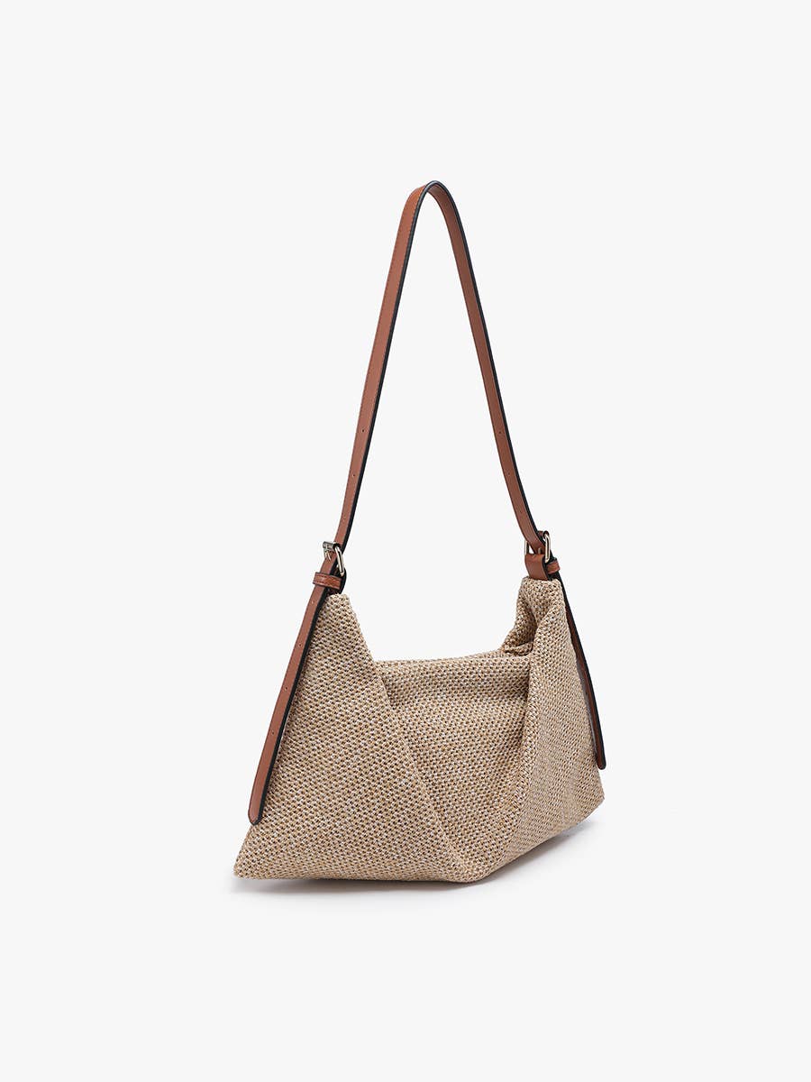 Jen & Co. - Samantha Soft Straw Woven Shoulder Bag w/ Snap Closure