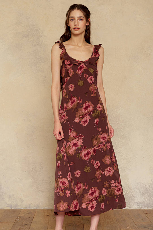 ROSIE POSIE -Rosy Mocha Slip Dress