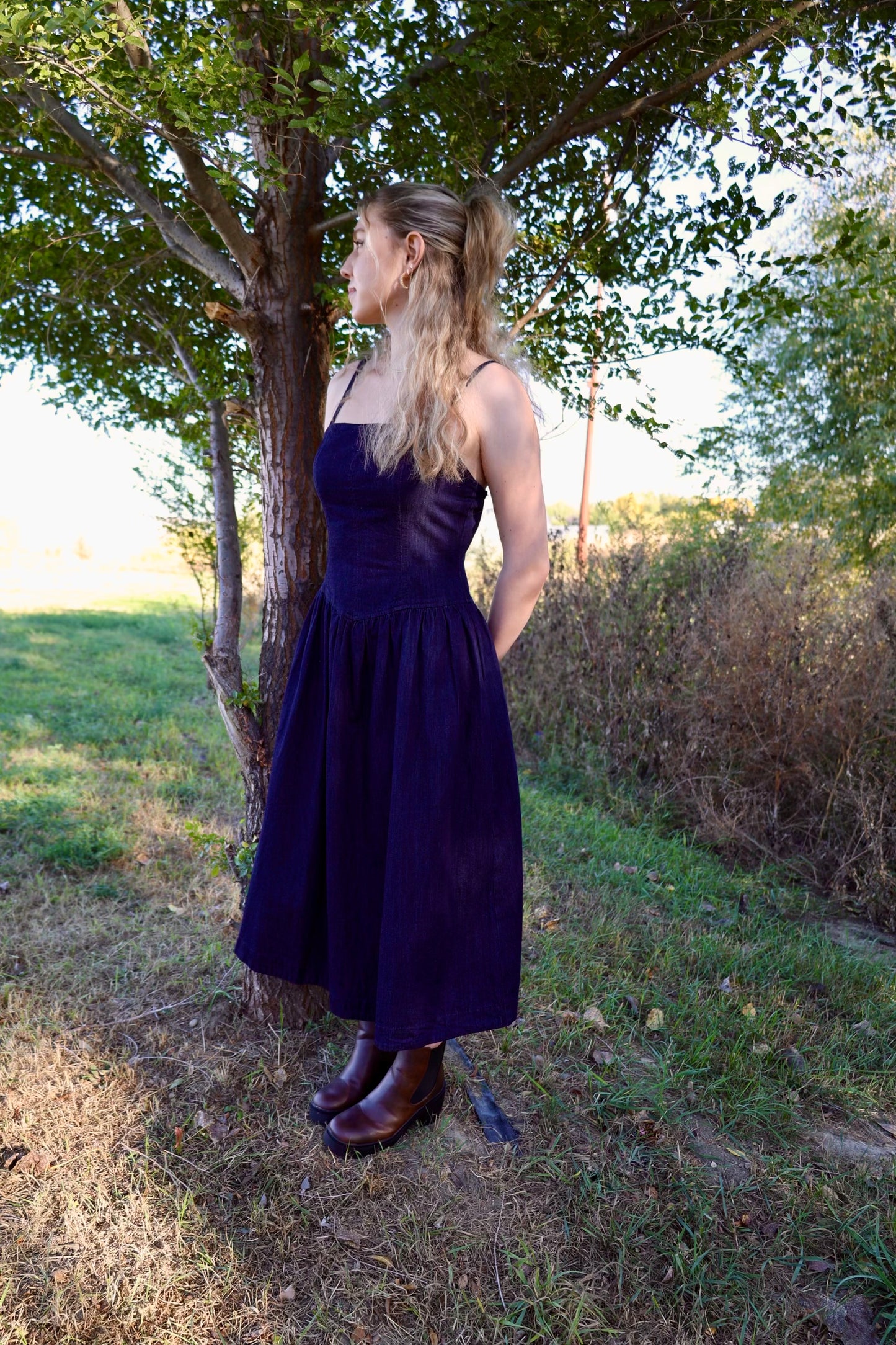 Sunday Edition dark denim Sleeveless Mini Dress