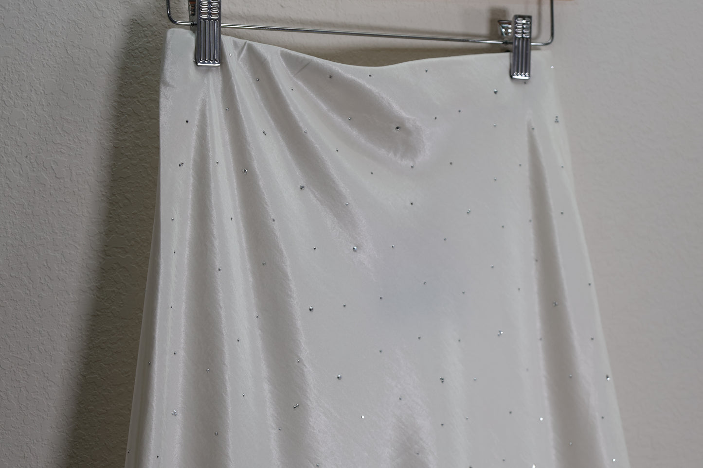 Main Strip - Satin Maxi Skirt With All Over Rhinestone