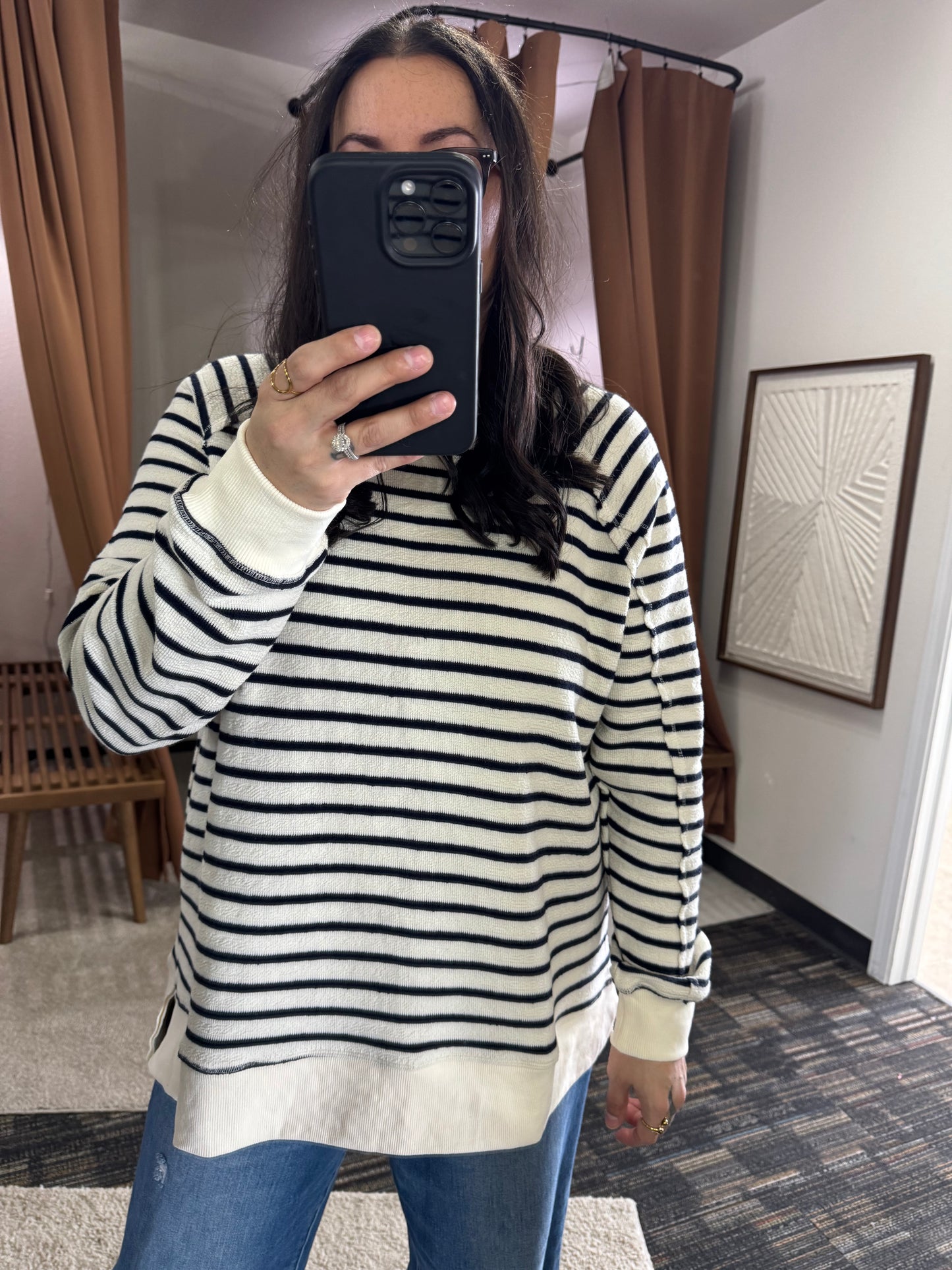 Wishlist Apparel - OVERSIZED STRIPED KNIT TOP
