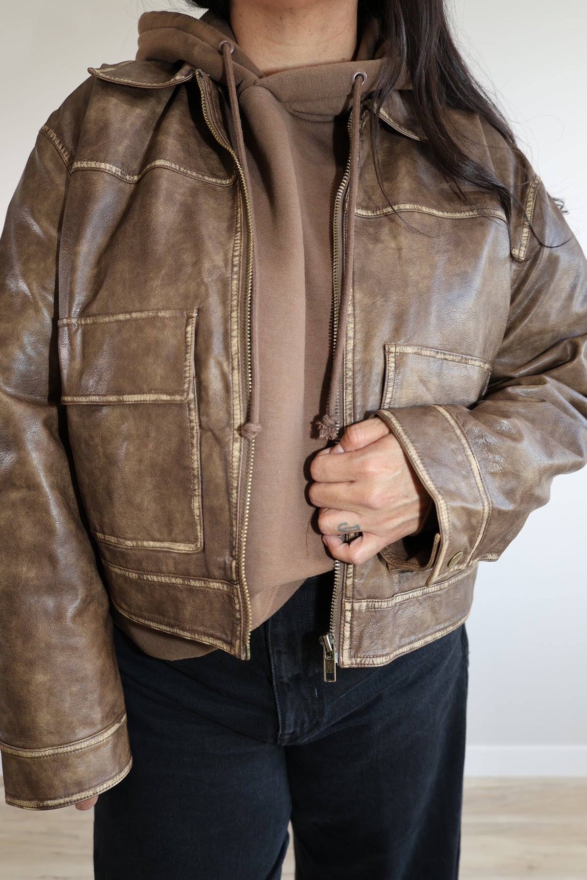 Anywhere With You faux leather jacket