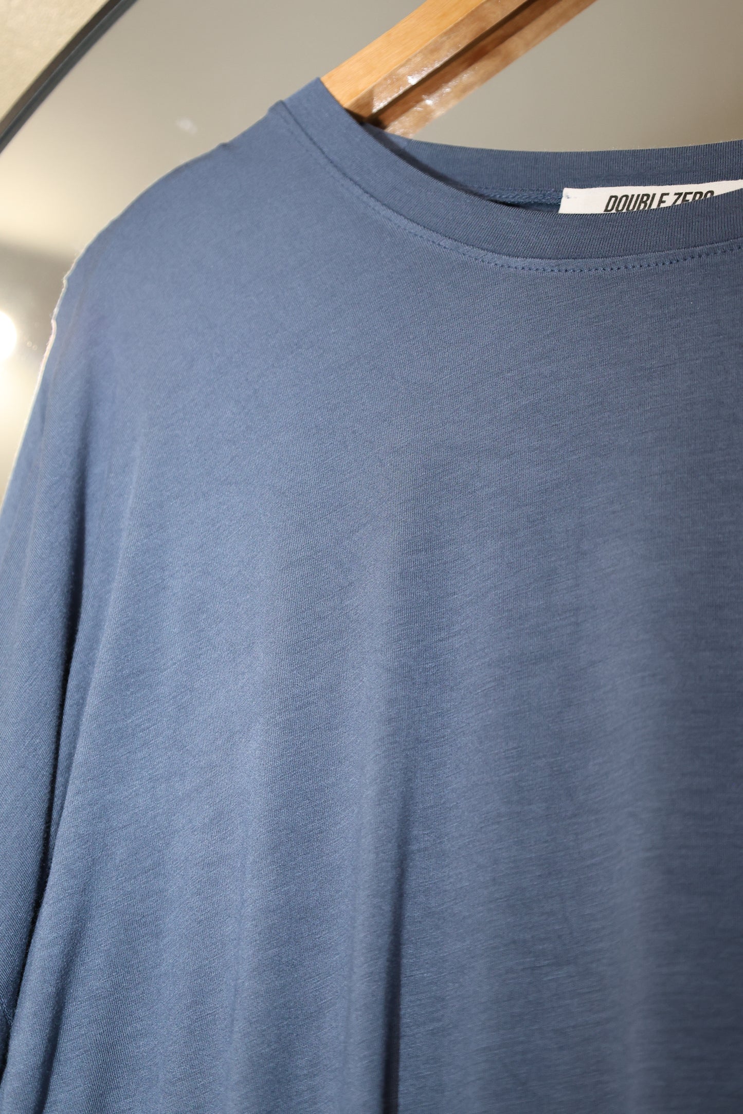 Round Neck Long Sleeve Curved Hem Top