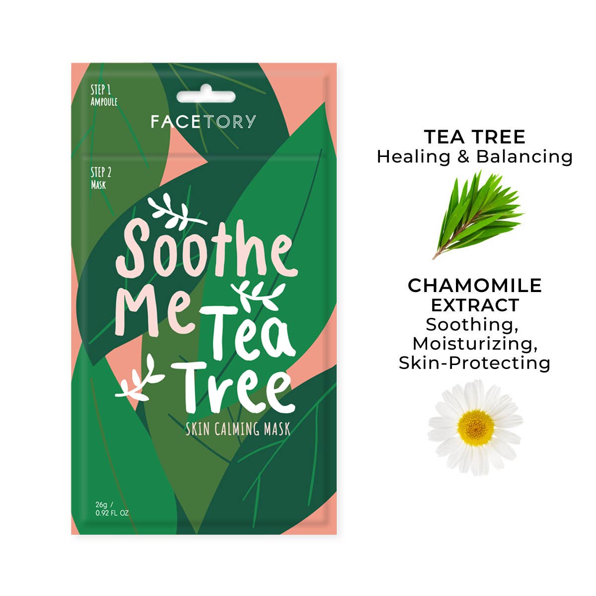 FaceTory - Face Mask - K-Beauty - 2-Step Clearing - Soothe Me Tea Tree