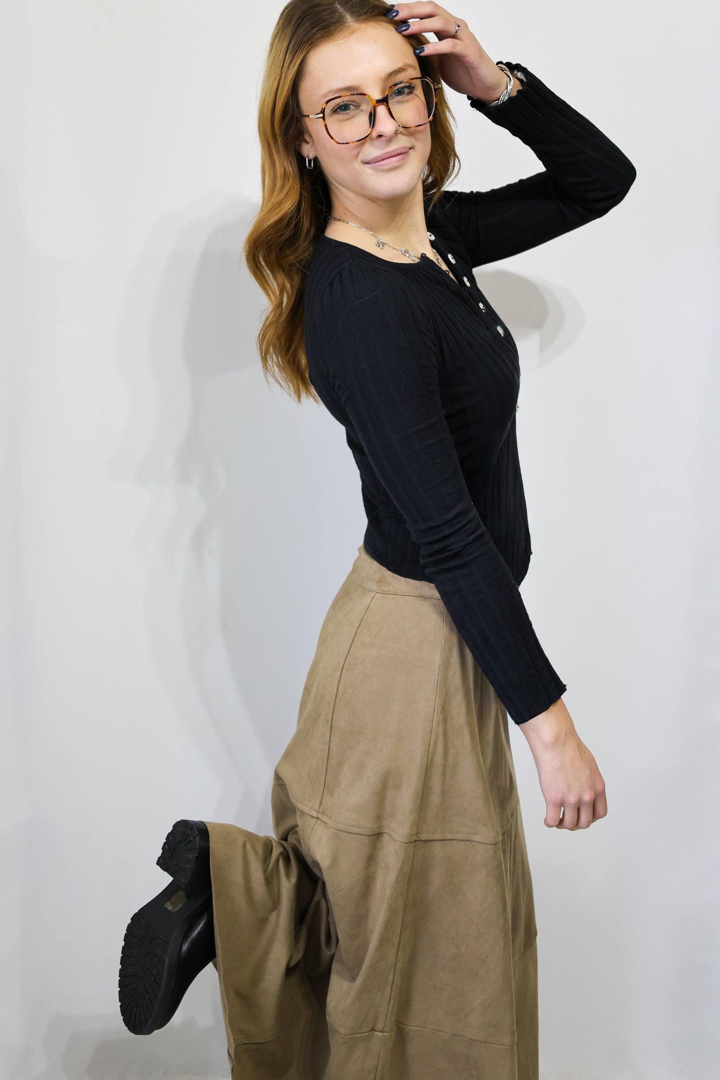 Miou Muse Suede A-Line Skirt