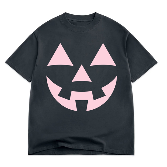 The Babe Co. - Pink Jack-O-Lantern Women's Halloween Graphic Tee